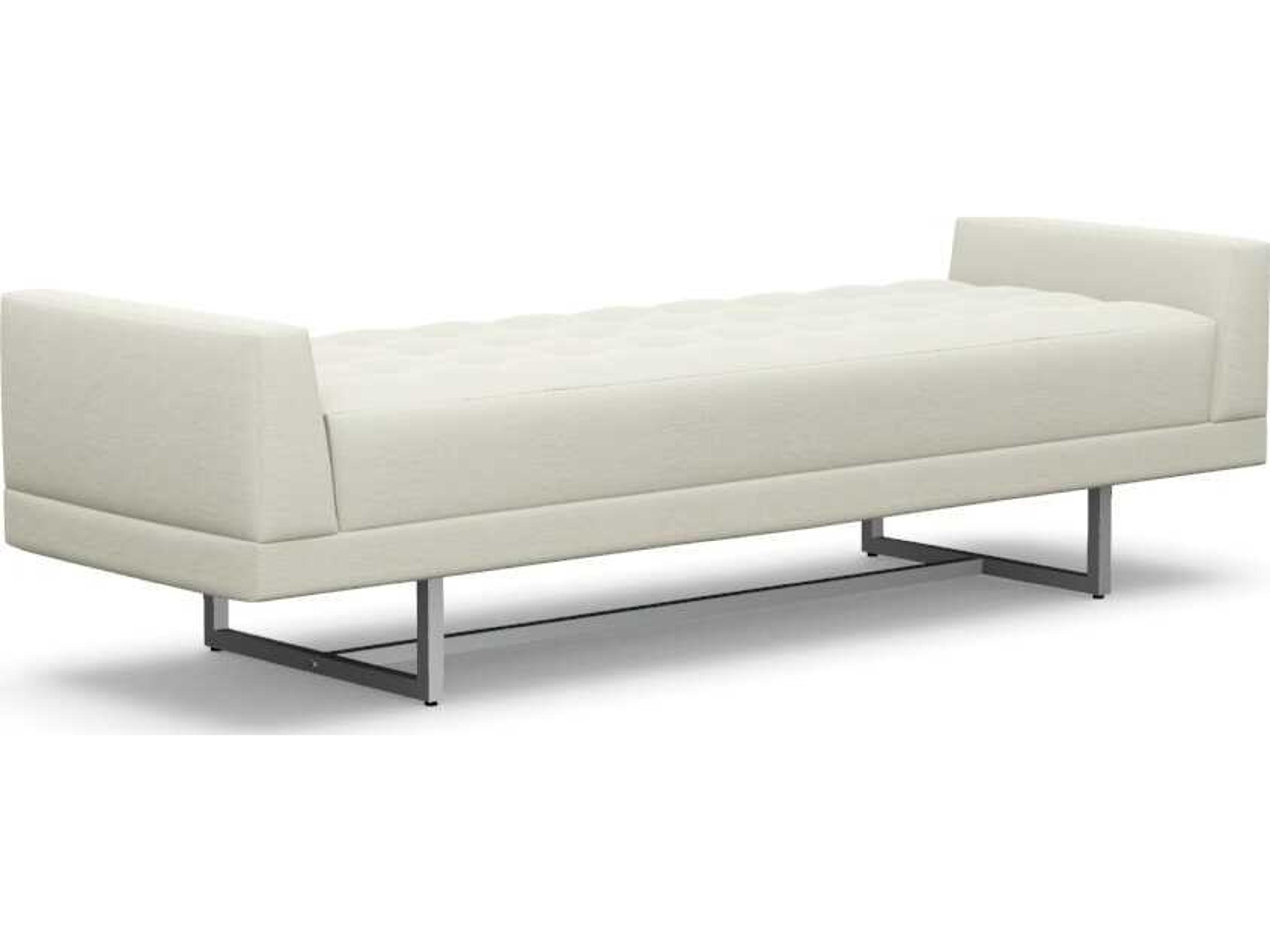Interlude Home Luca Pure Polished Nickel White Upholstered Accent Bench