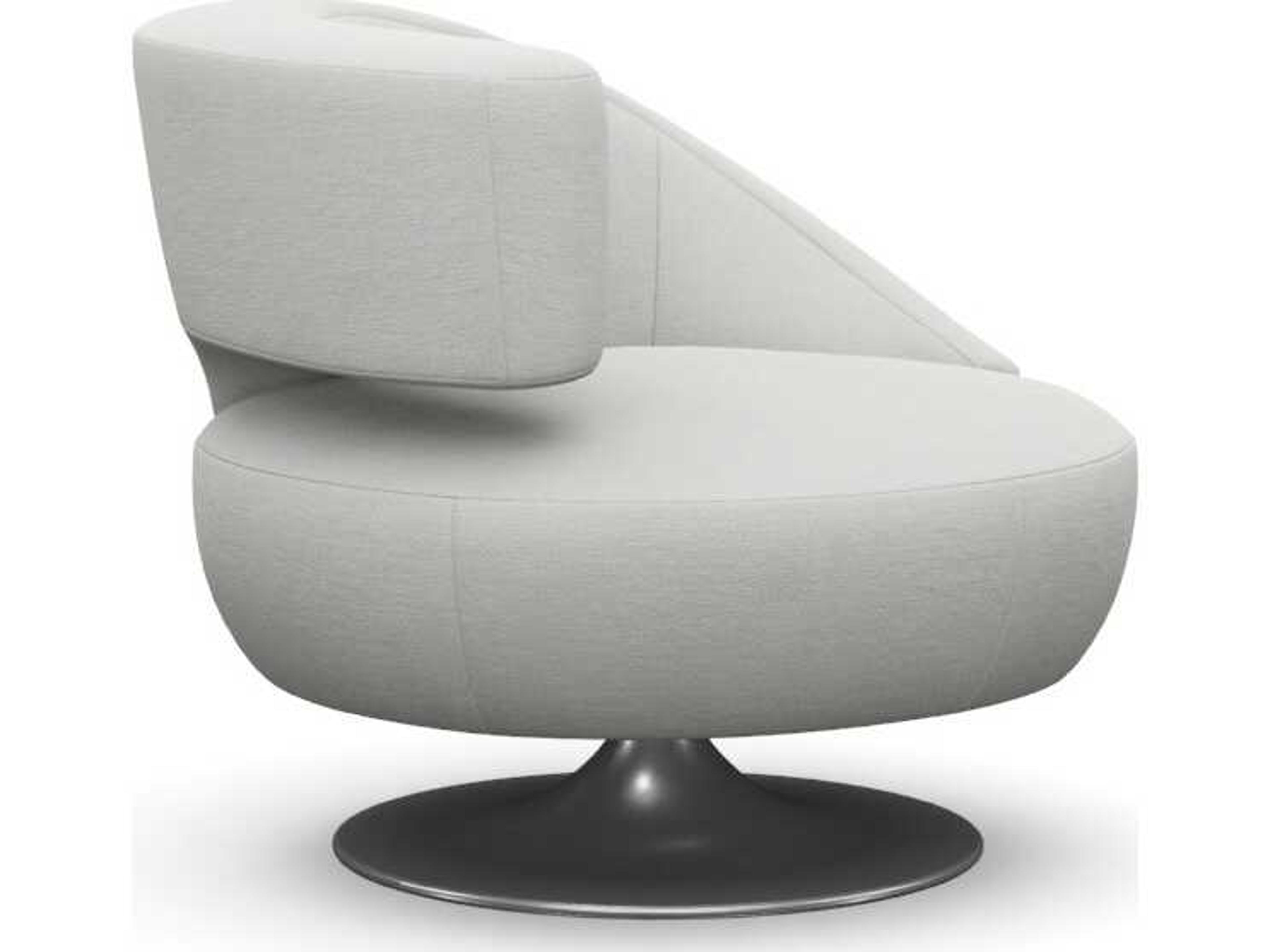 Interlude Home Isabella Swivel White Accent Chair