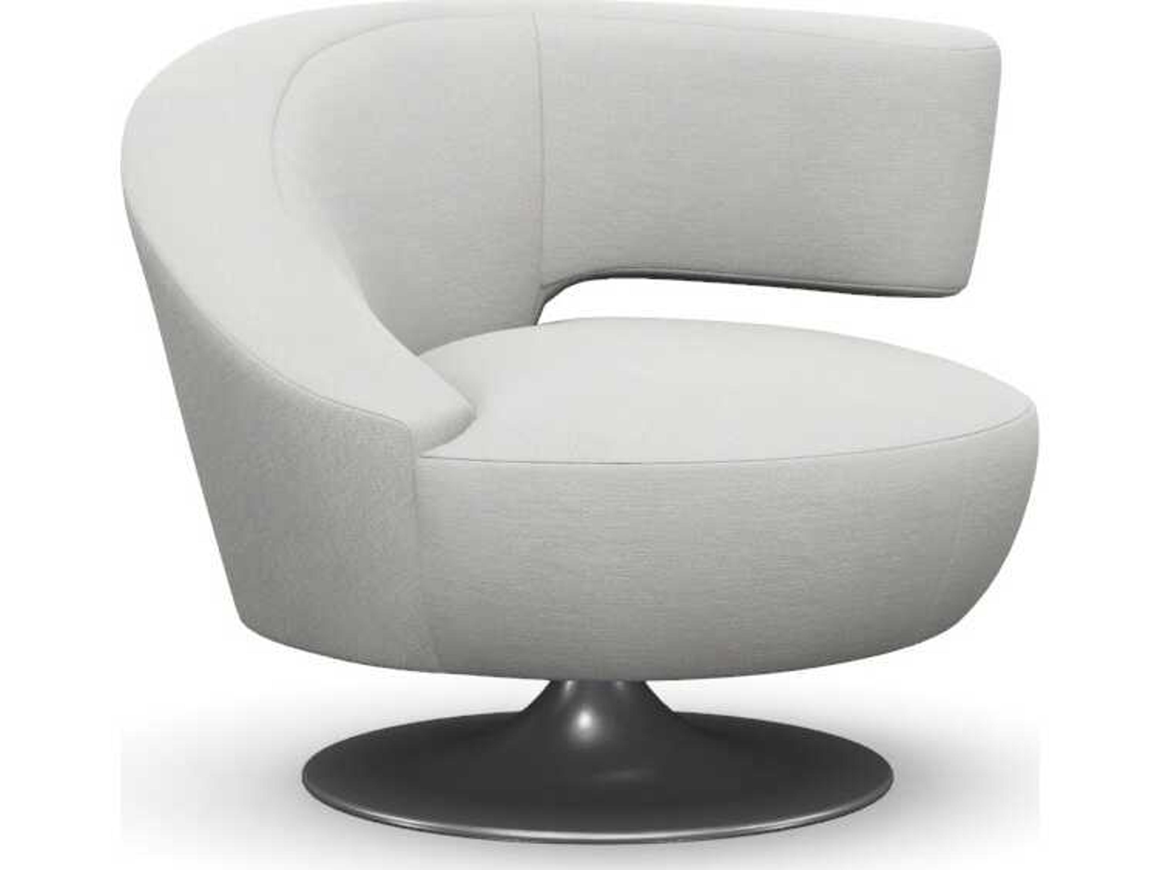 Interlude Home Isabella Swivel White Accent Chair
