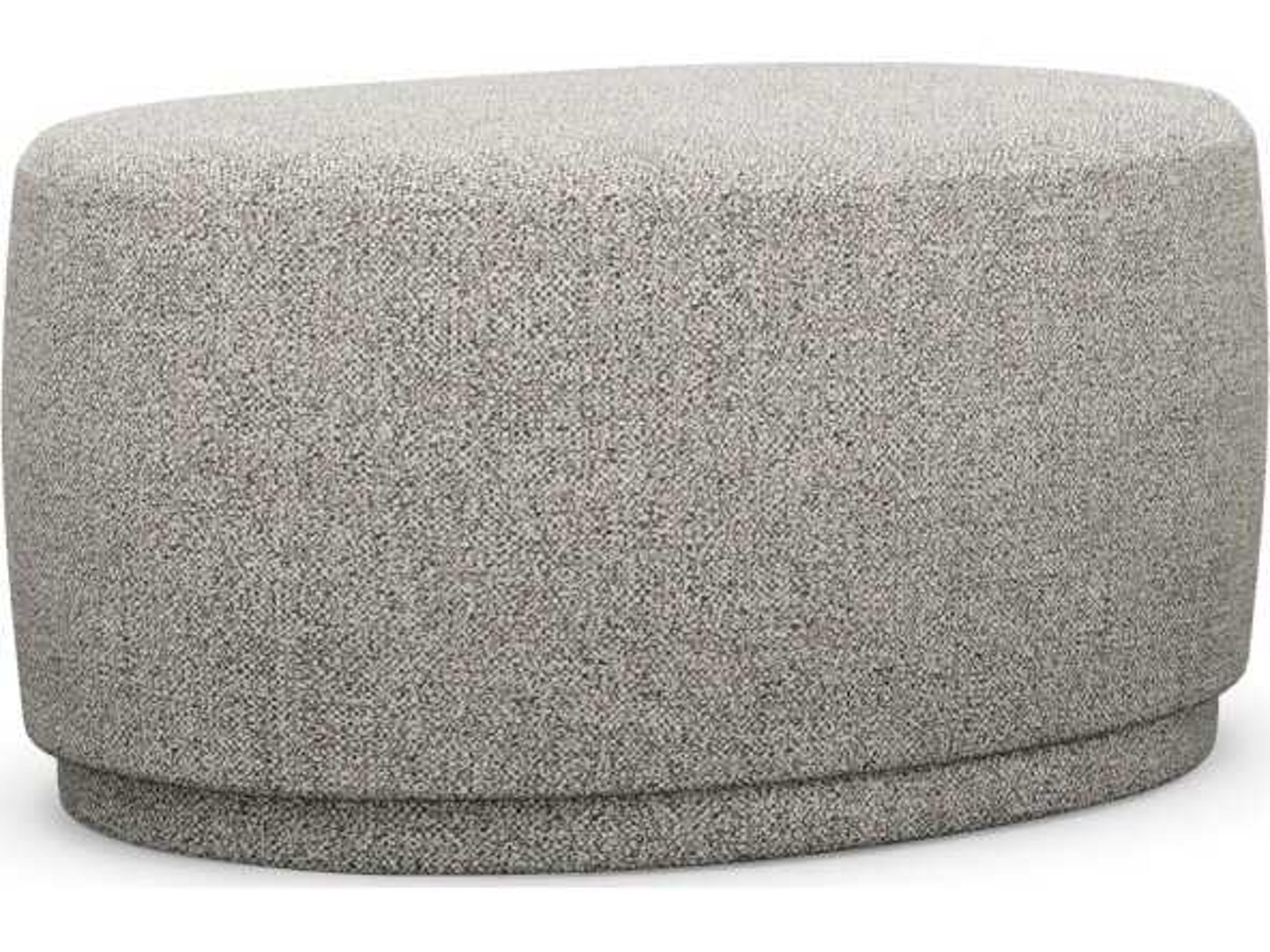 Interlude Home Dana Rock Gray Upholstered Ottoman