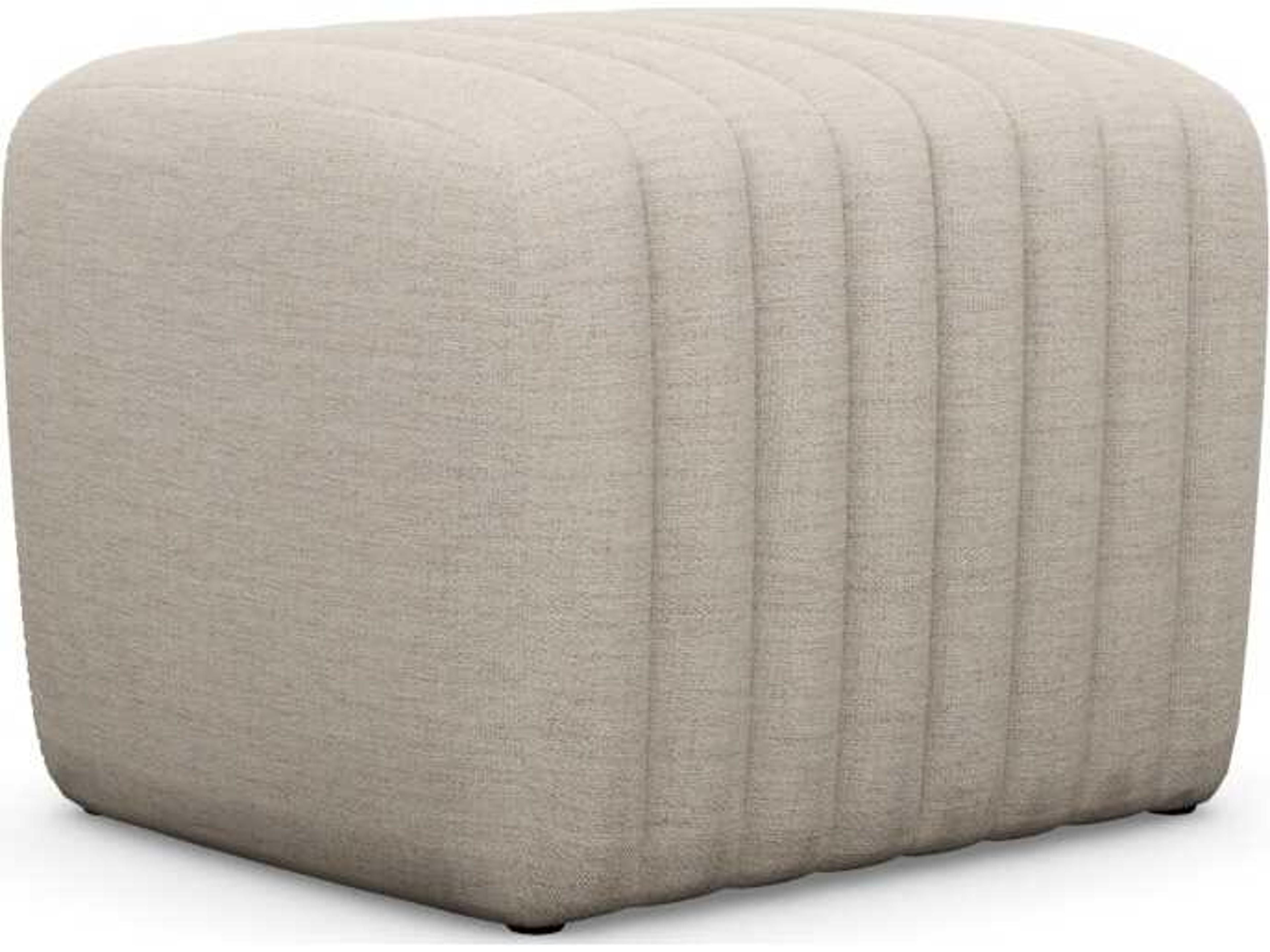 Interlude Home Channel Bluff Beige Upholstered Ottoman