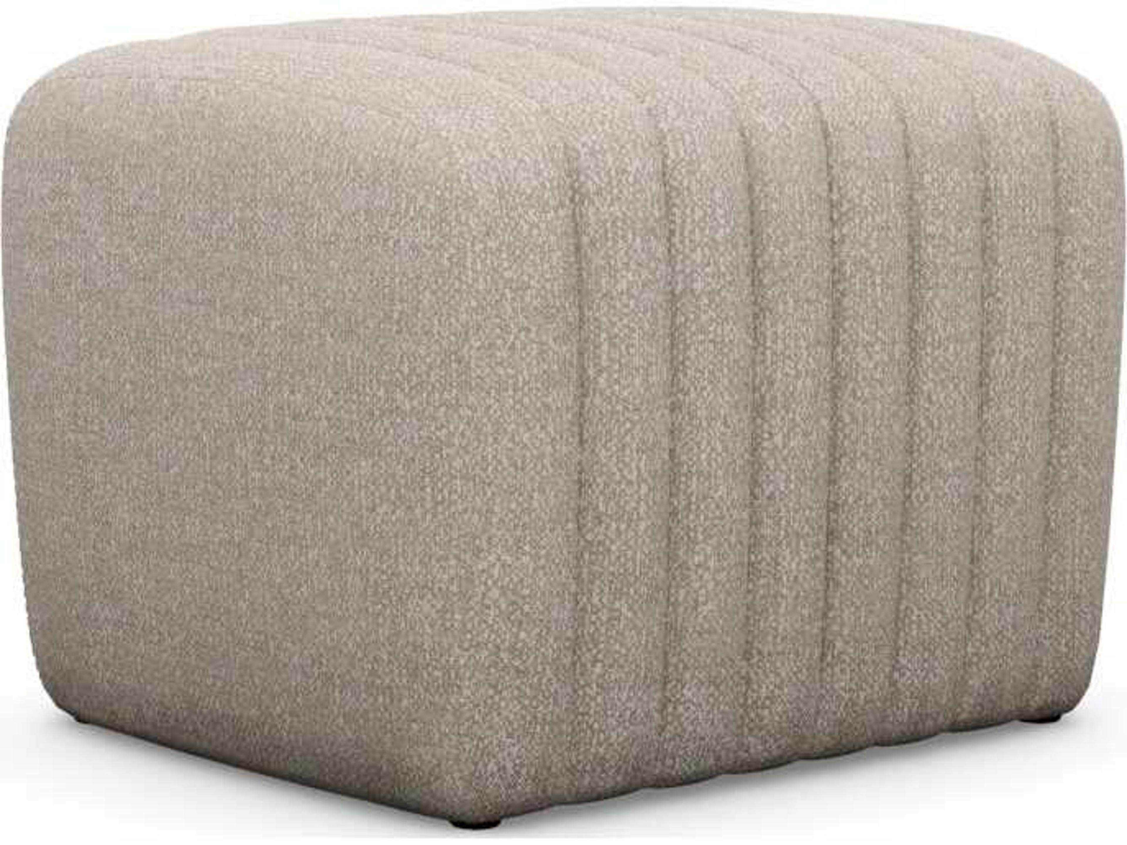 Interlude Home Channel Wheat Beige Upholstered Ottoman