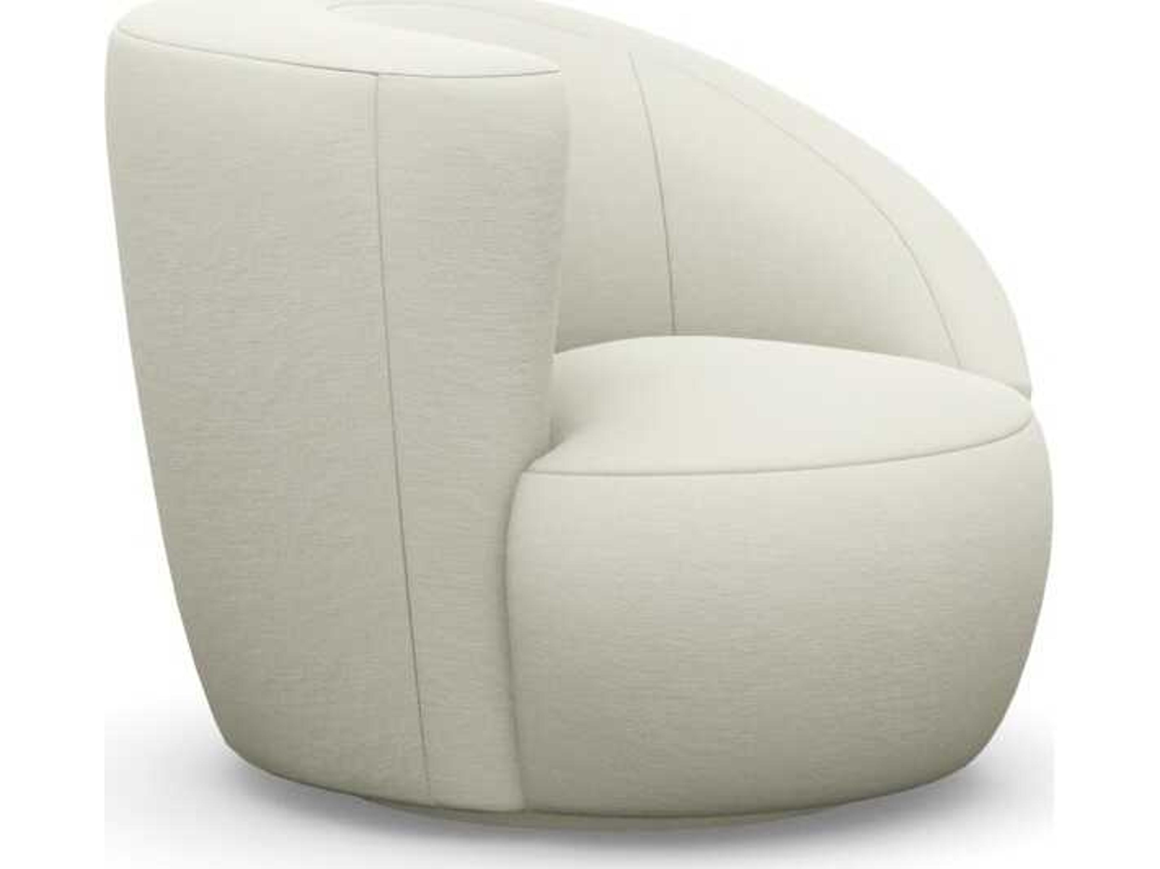 Interlude Home Carlisle Swivel White Accent Chair