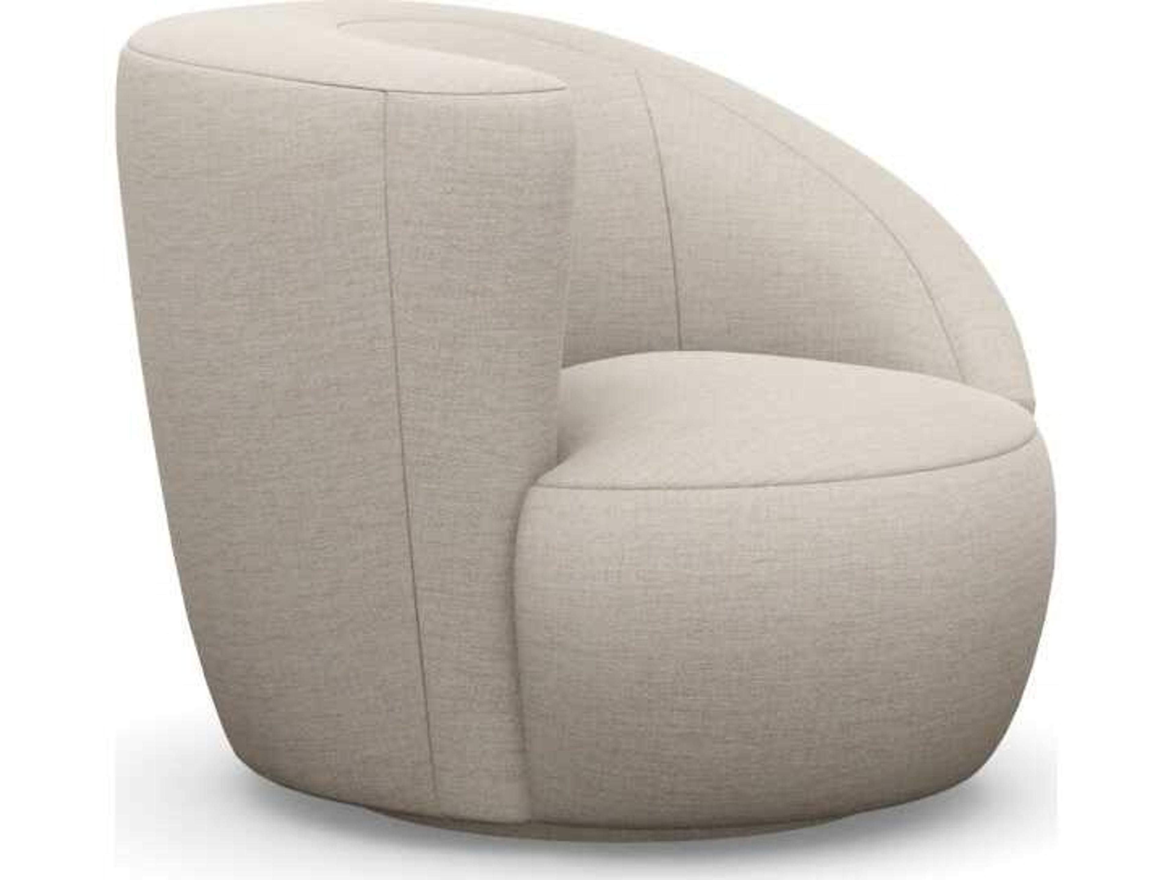 Interlude Home Carlisle Swivel Beige Accent Chair