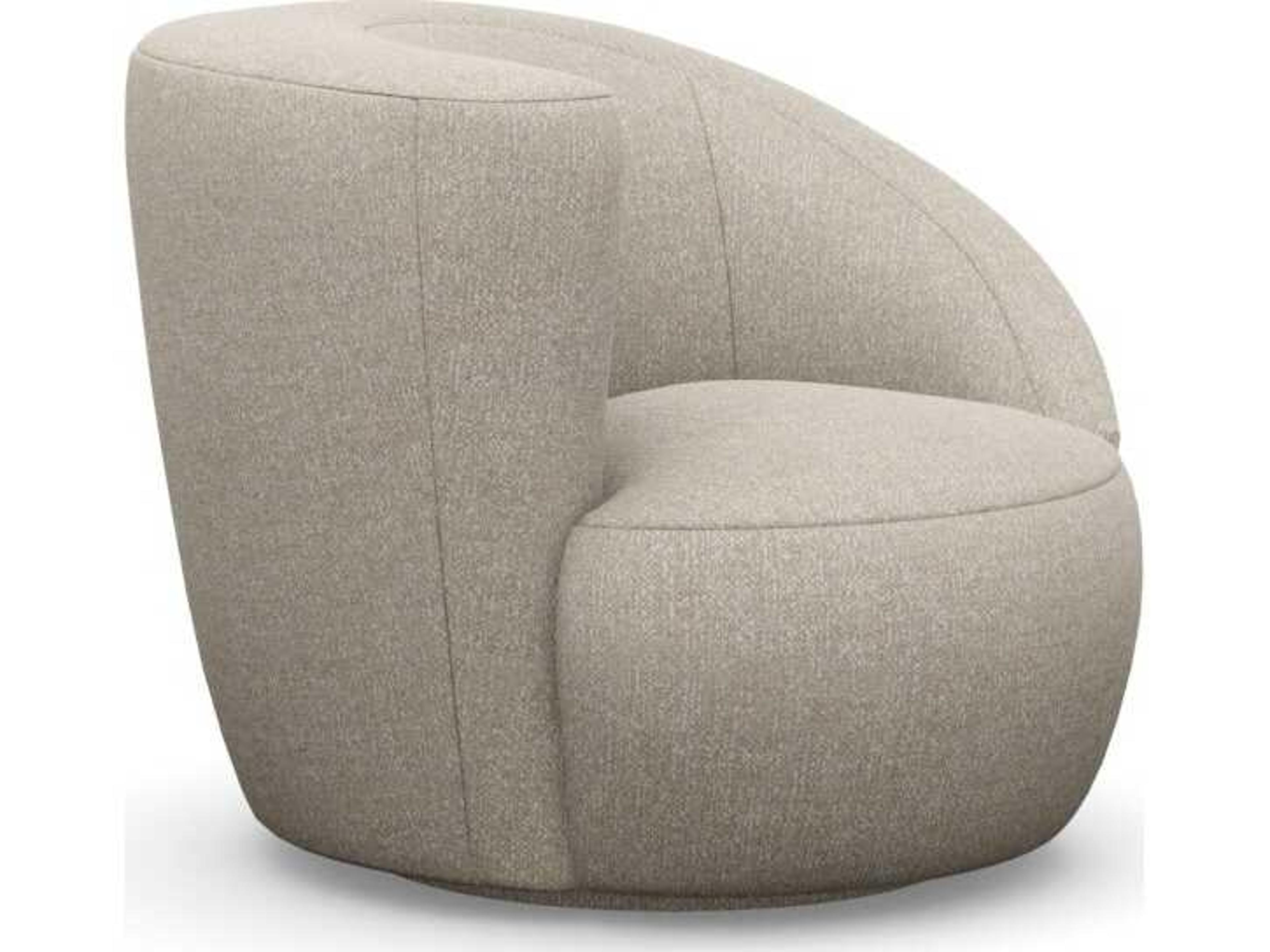 Interlude Home Carlisle Swivel Beige Accent Chair