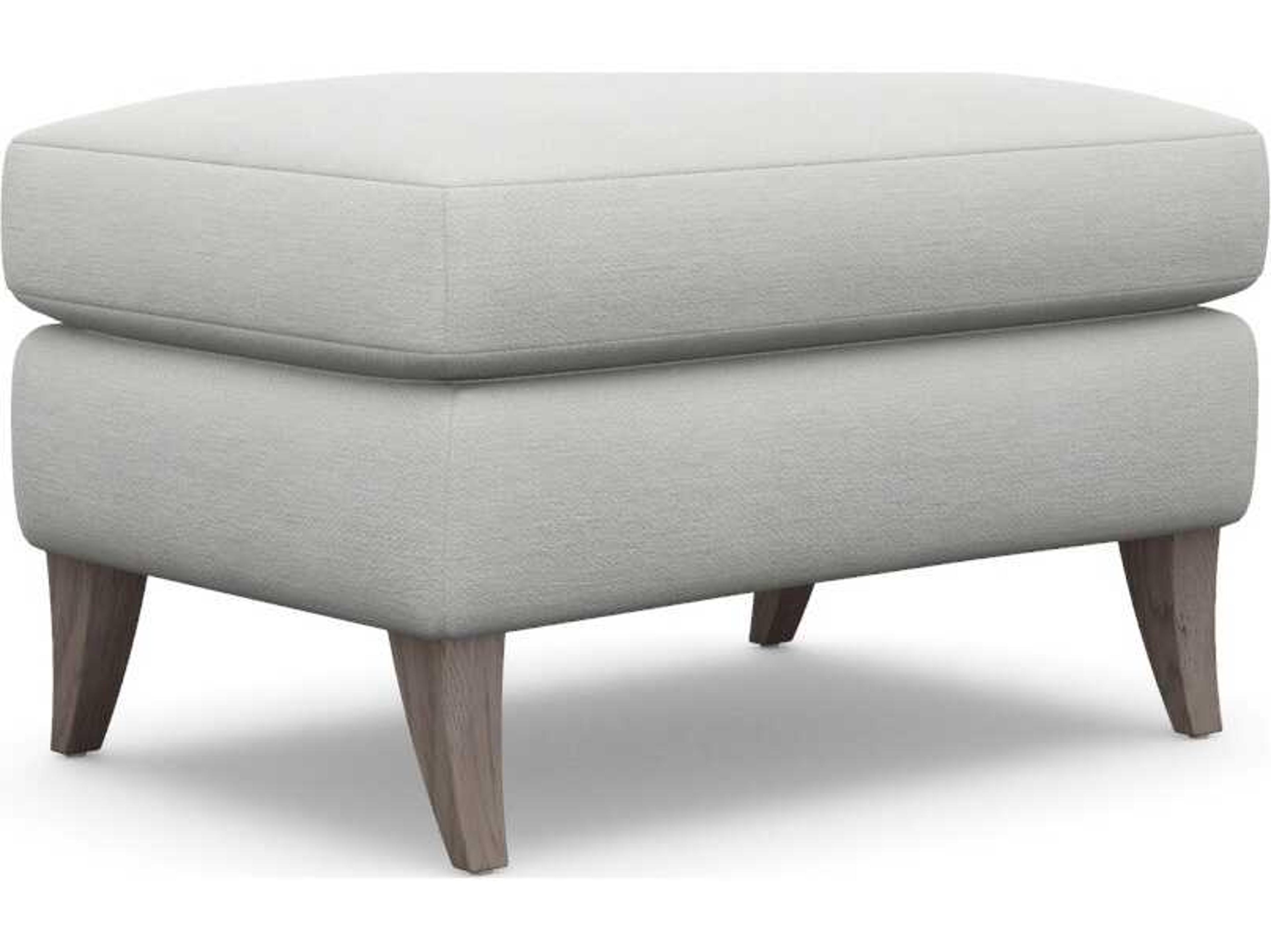 Interlude Home Kelsey Fresco Icy Grey Upholstered Ottoman