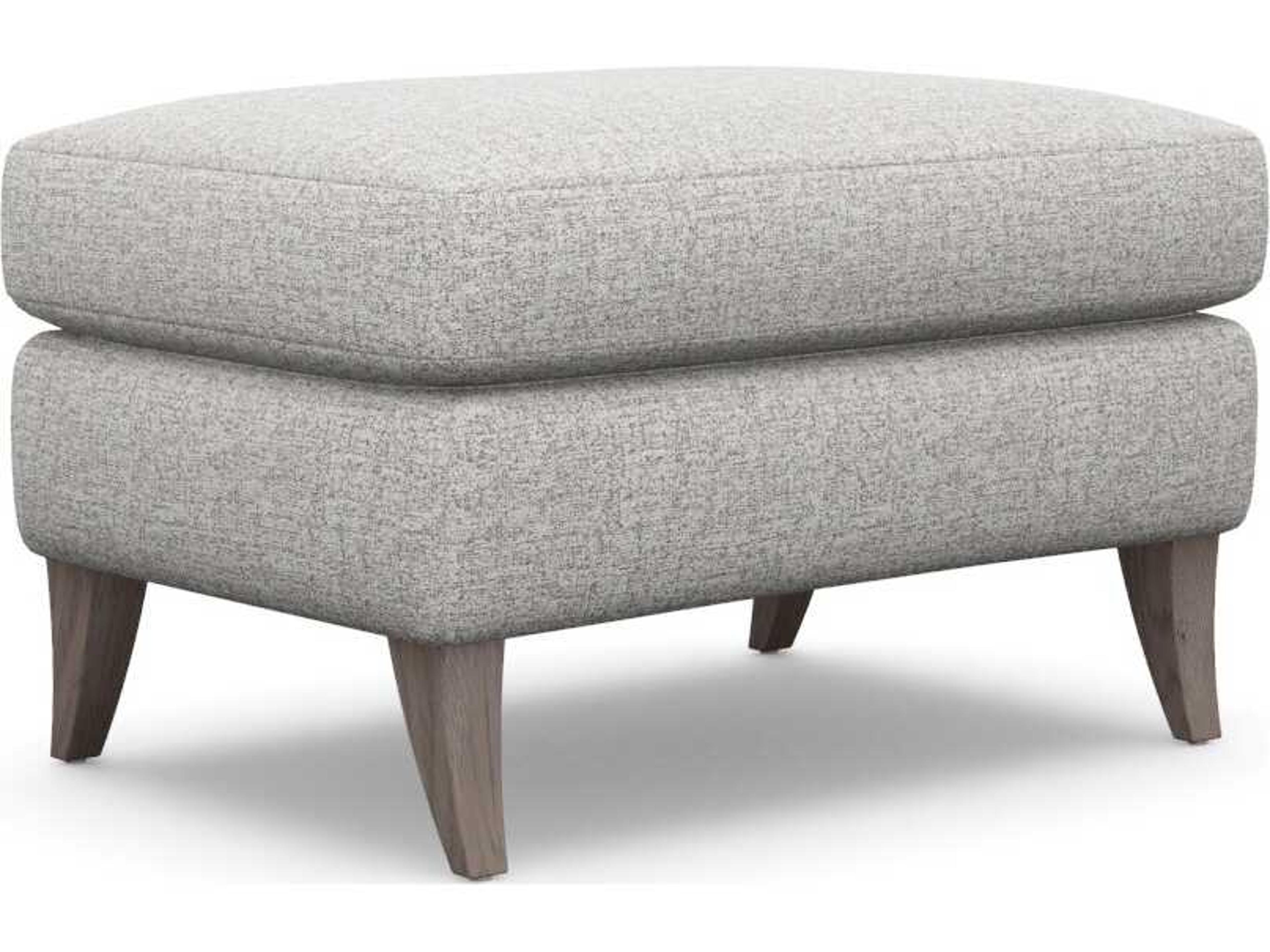 Interlude Home Kelsey Storm Light Grey Upholstered Ottoman