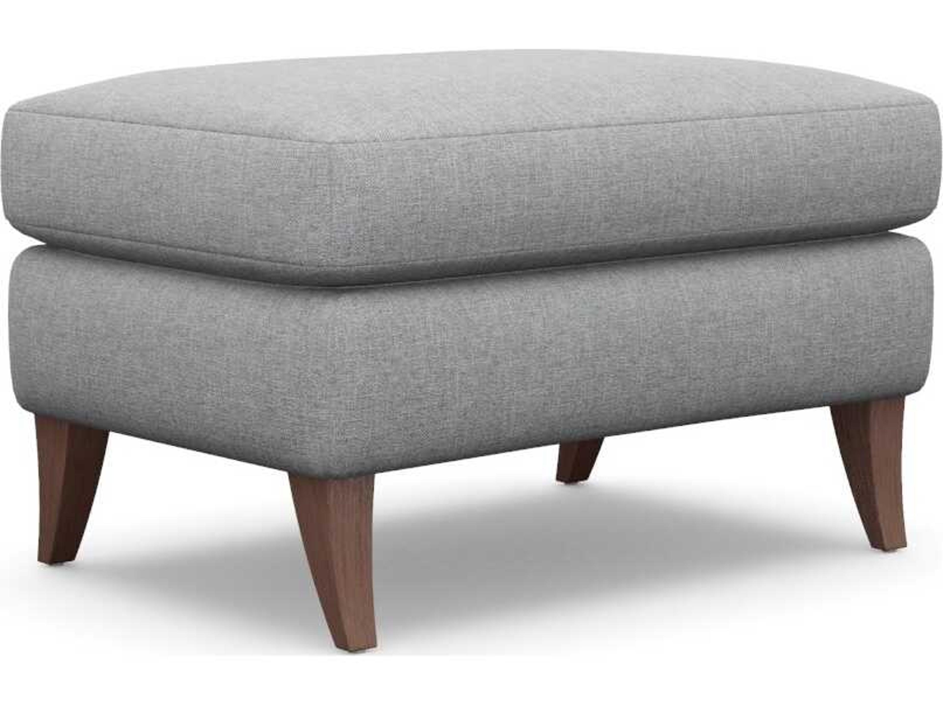 Interlude Home Kelsey Pure Grey Dark Upholstered Ottoman