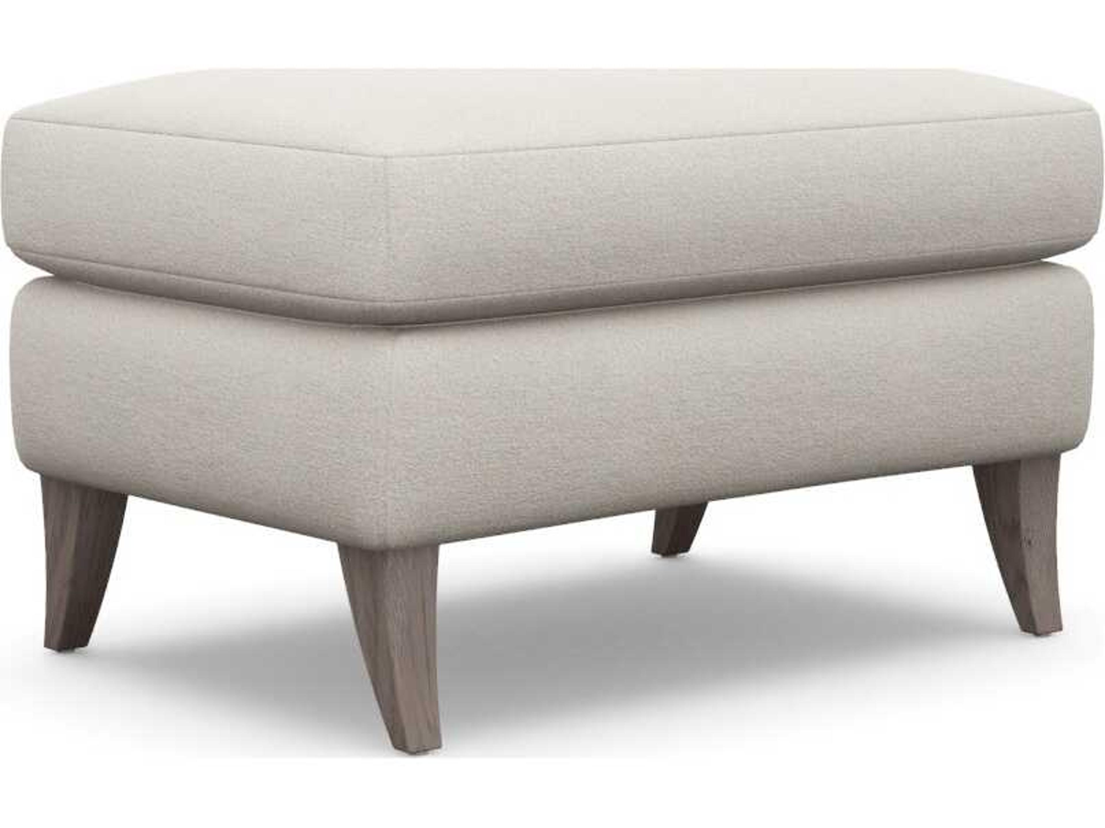 Interlude Home Kelsey Cameo Icy Grey Cream Upholstered Ottoman
