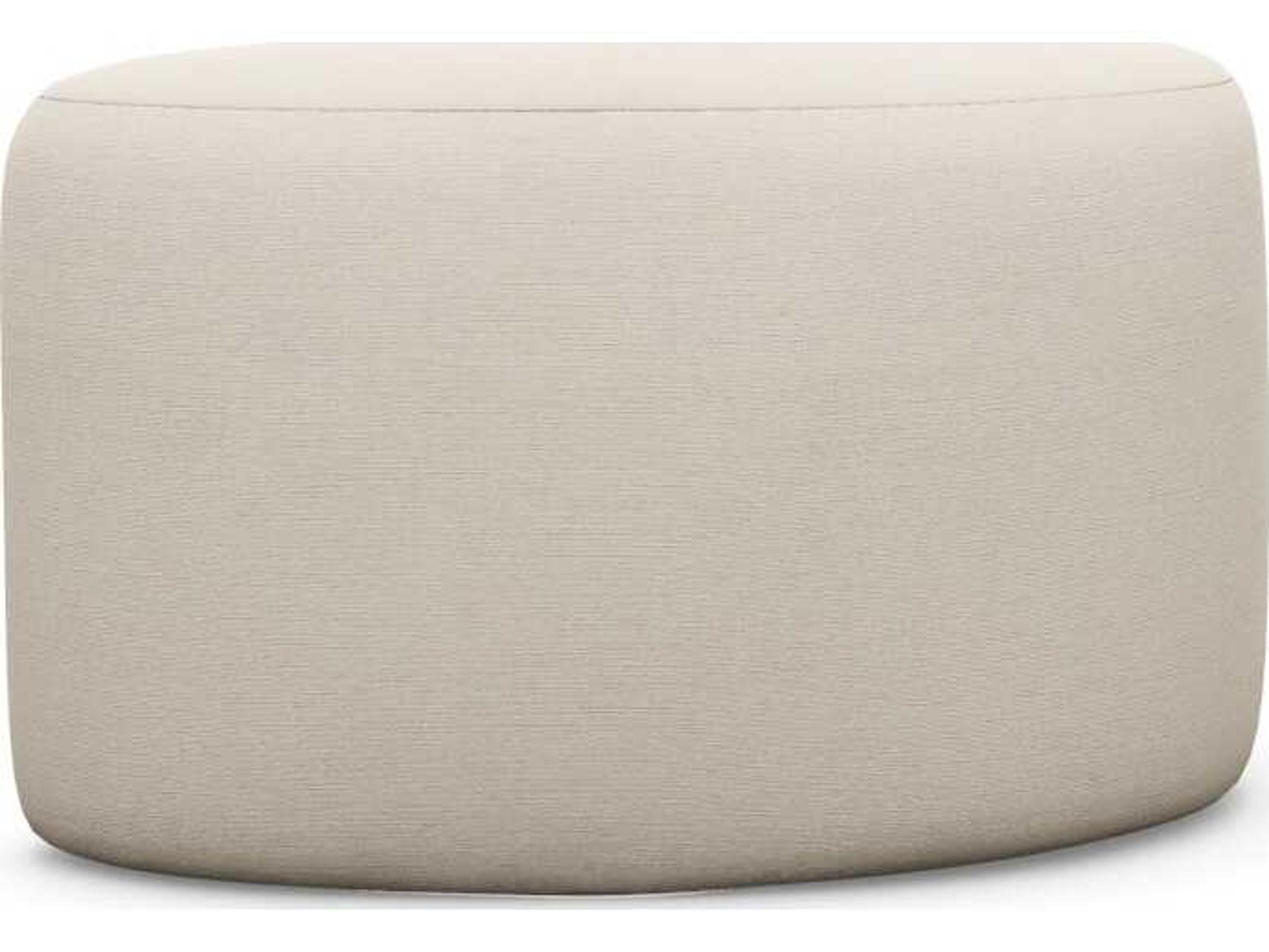 Interlude Home Carlisle Pearl Cream Upholstered Ottoman