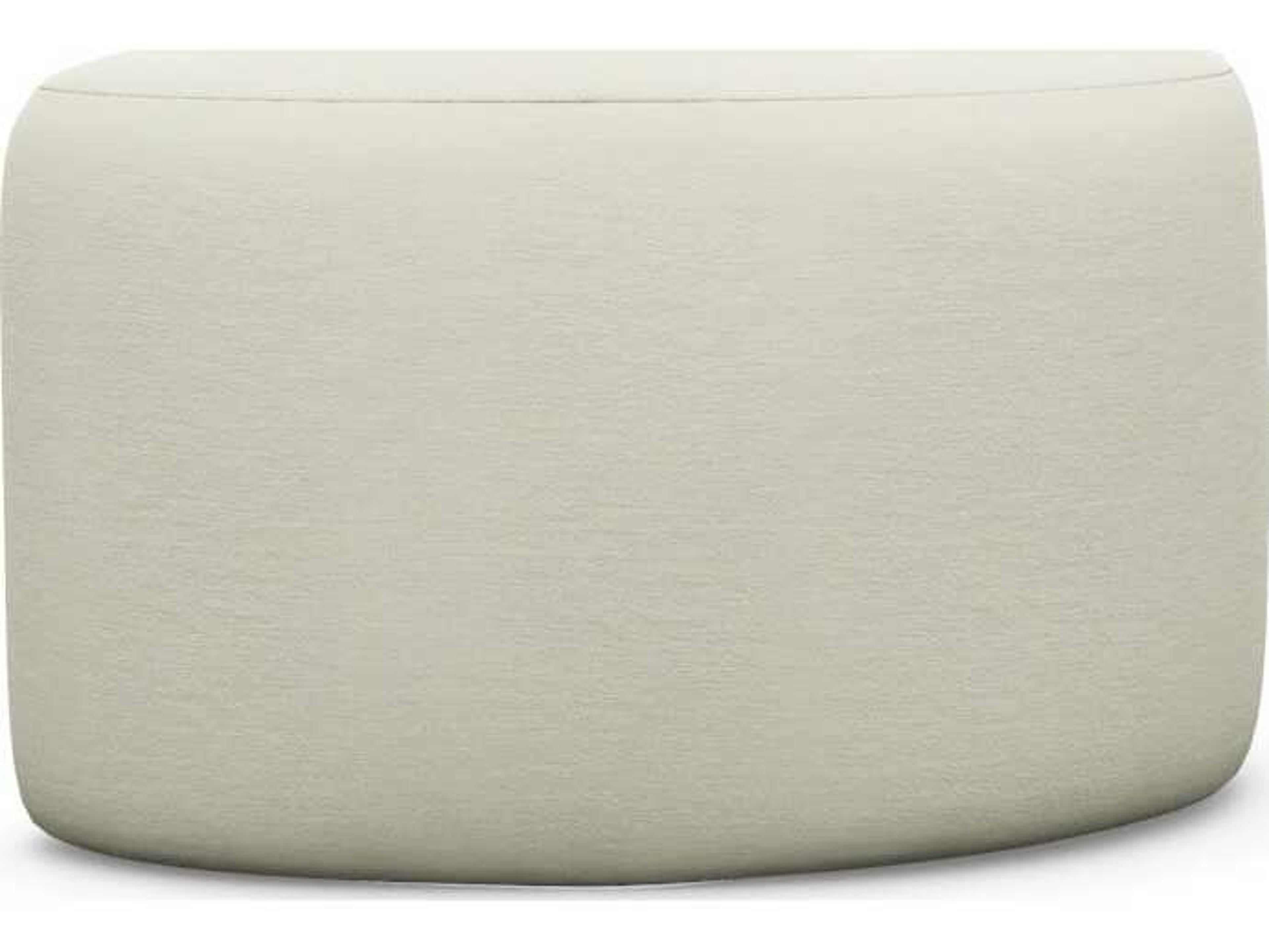 Interlude Home Carlisle Pure Cream Upholstered Ottoman