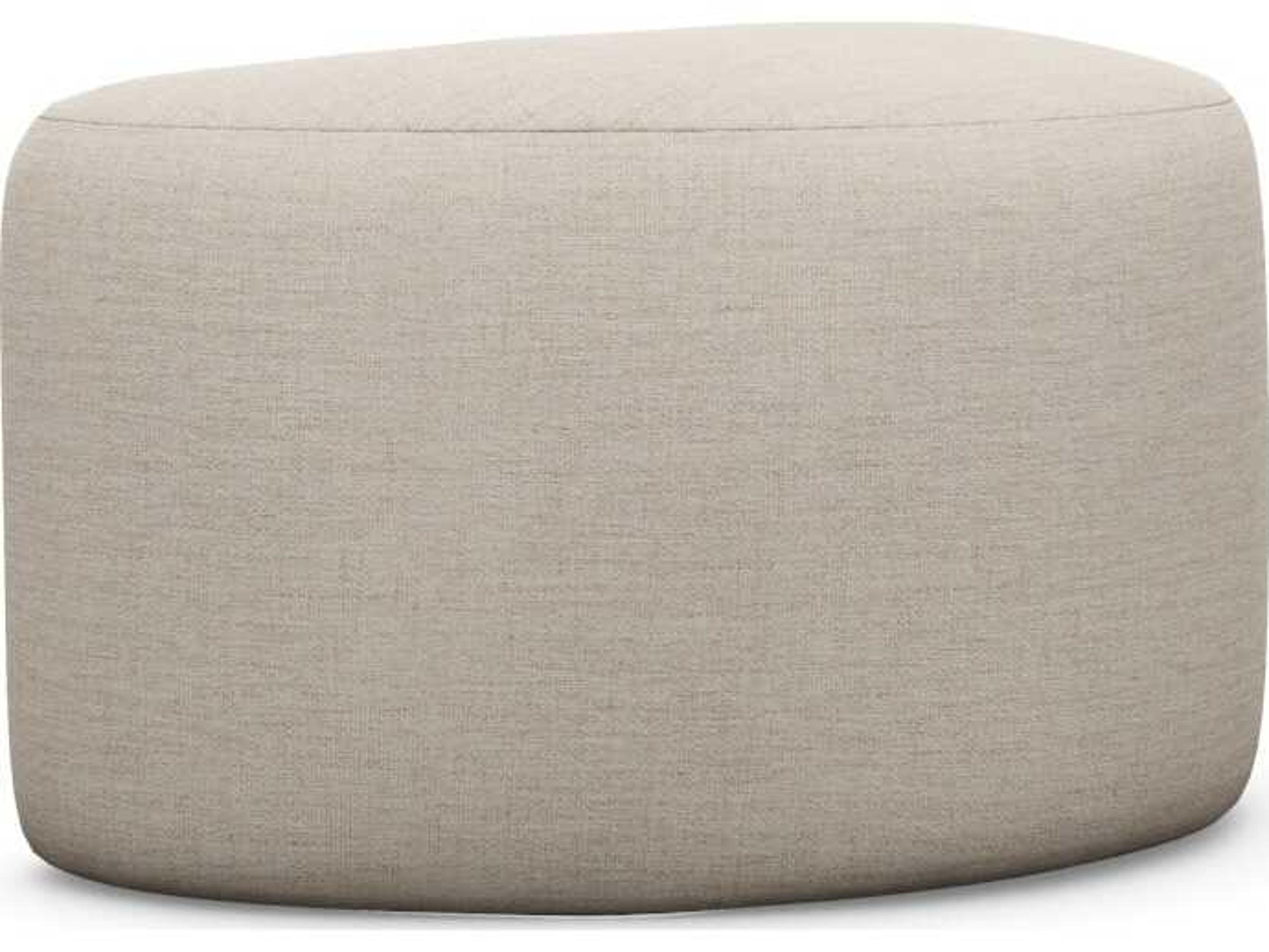Interlude Home Carlisle Bluff Beige Upholstered Ottoman