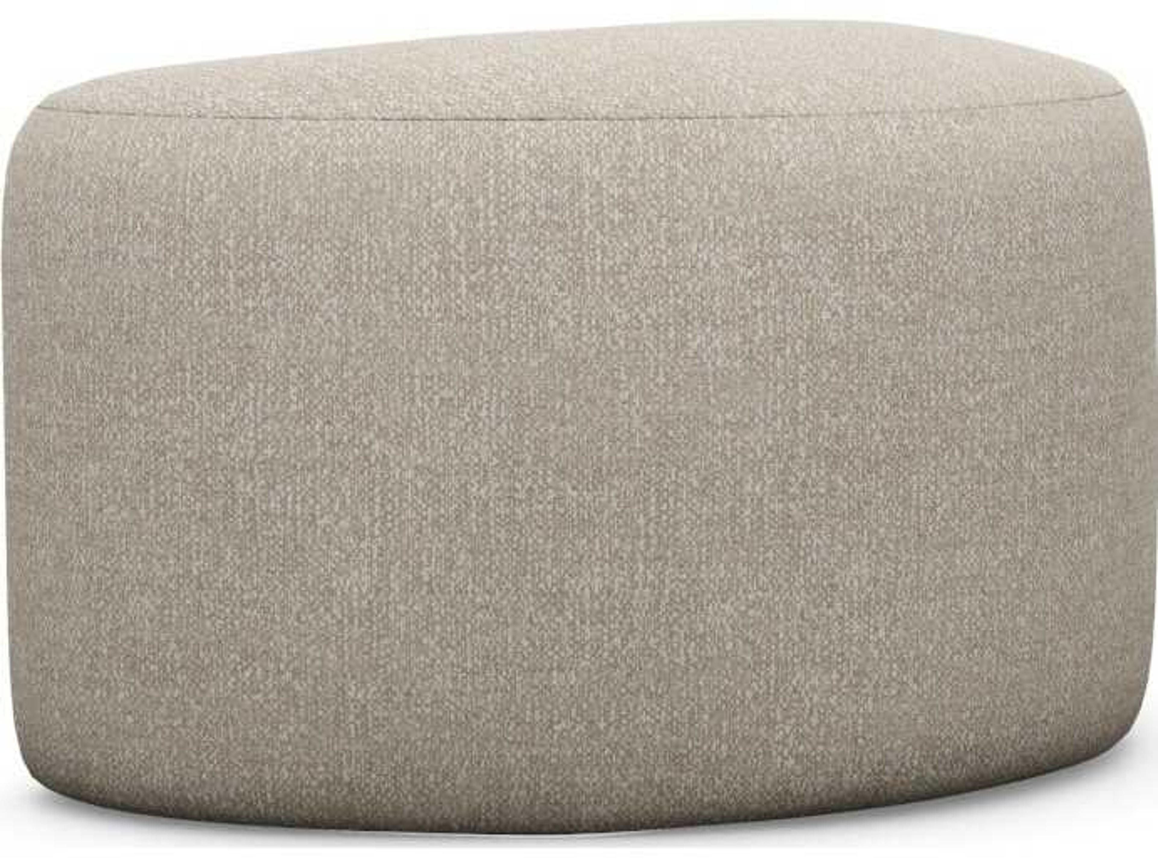 Interlude Home Carlisle Wheat Beige Upholstered Ottoman