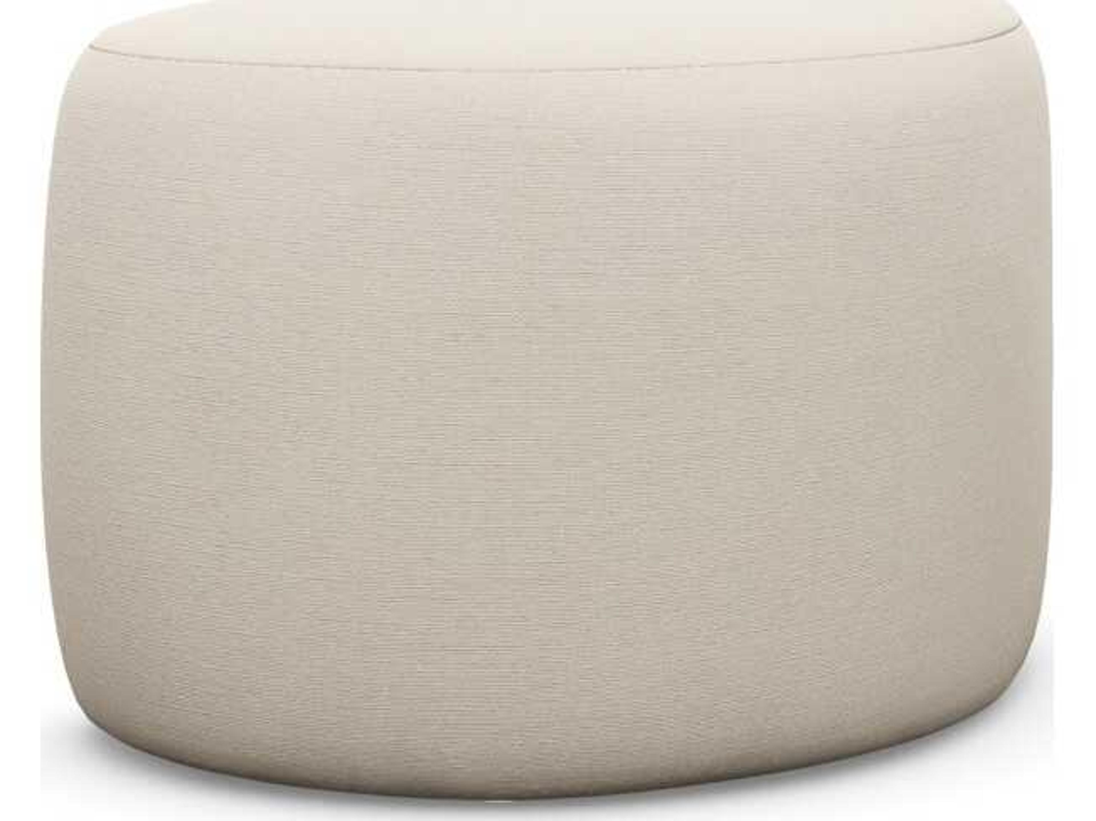 Interlude Home Carlisle Pearl Cream Upholstered Ottoman