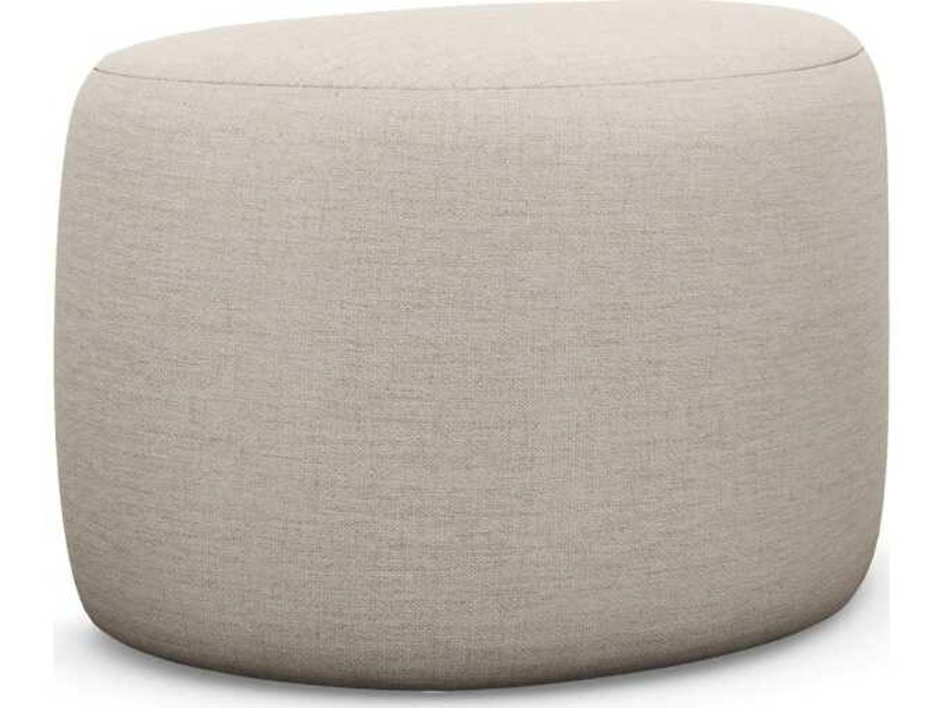 Interlude Home Carlisle Bluff Beige Upholstered Ottoman