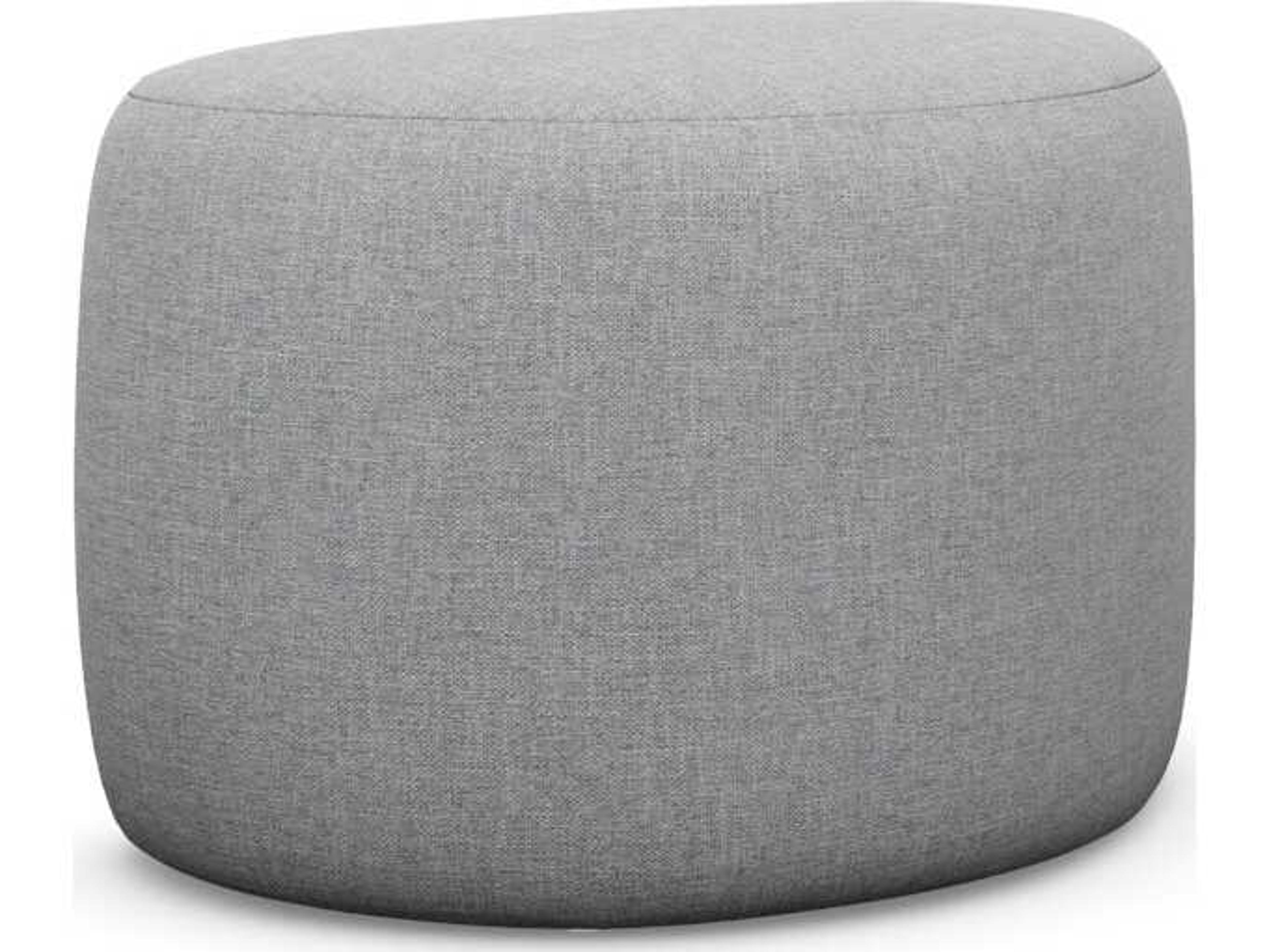Interlude Home Carlisle Pure Grey Upholstered Ottoman