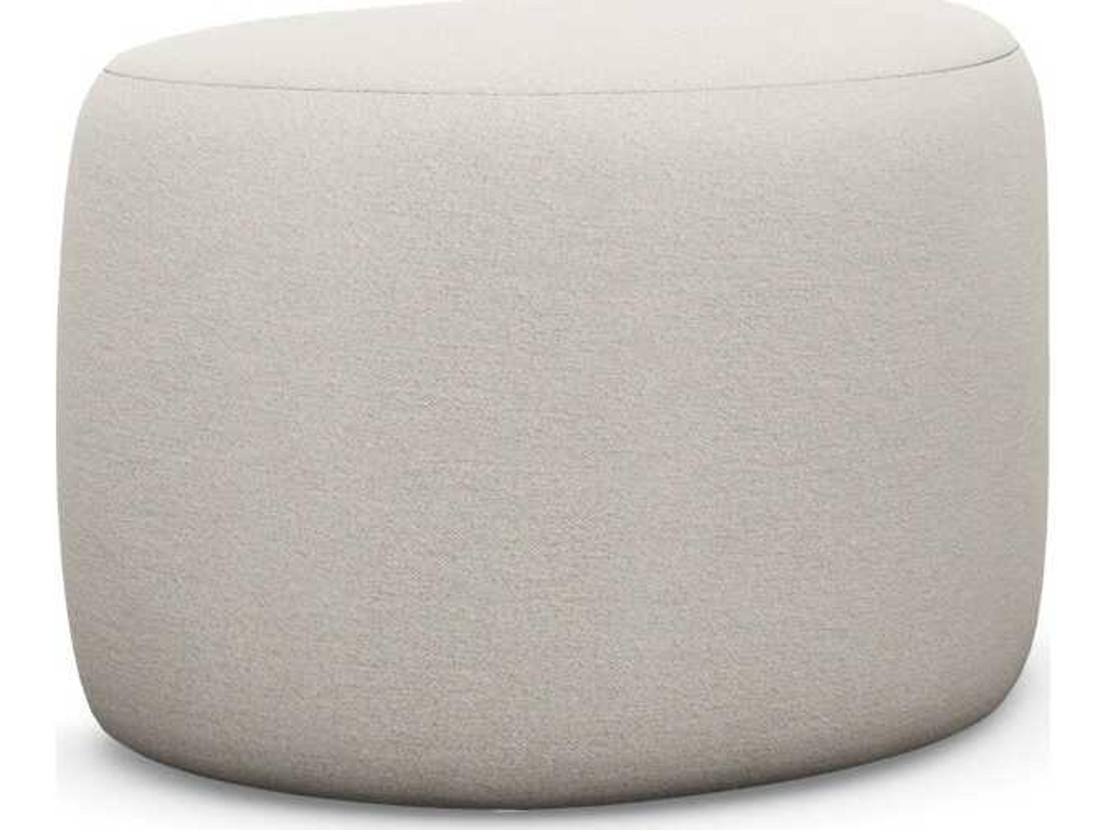 Interlude Home Carlisle Cameo Cream Upholstered Ottoman