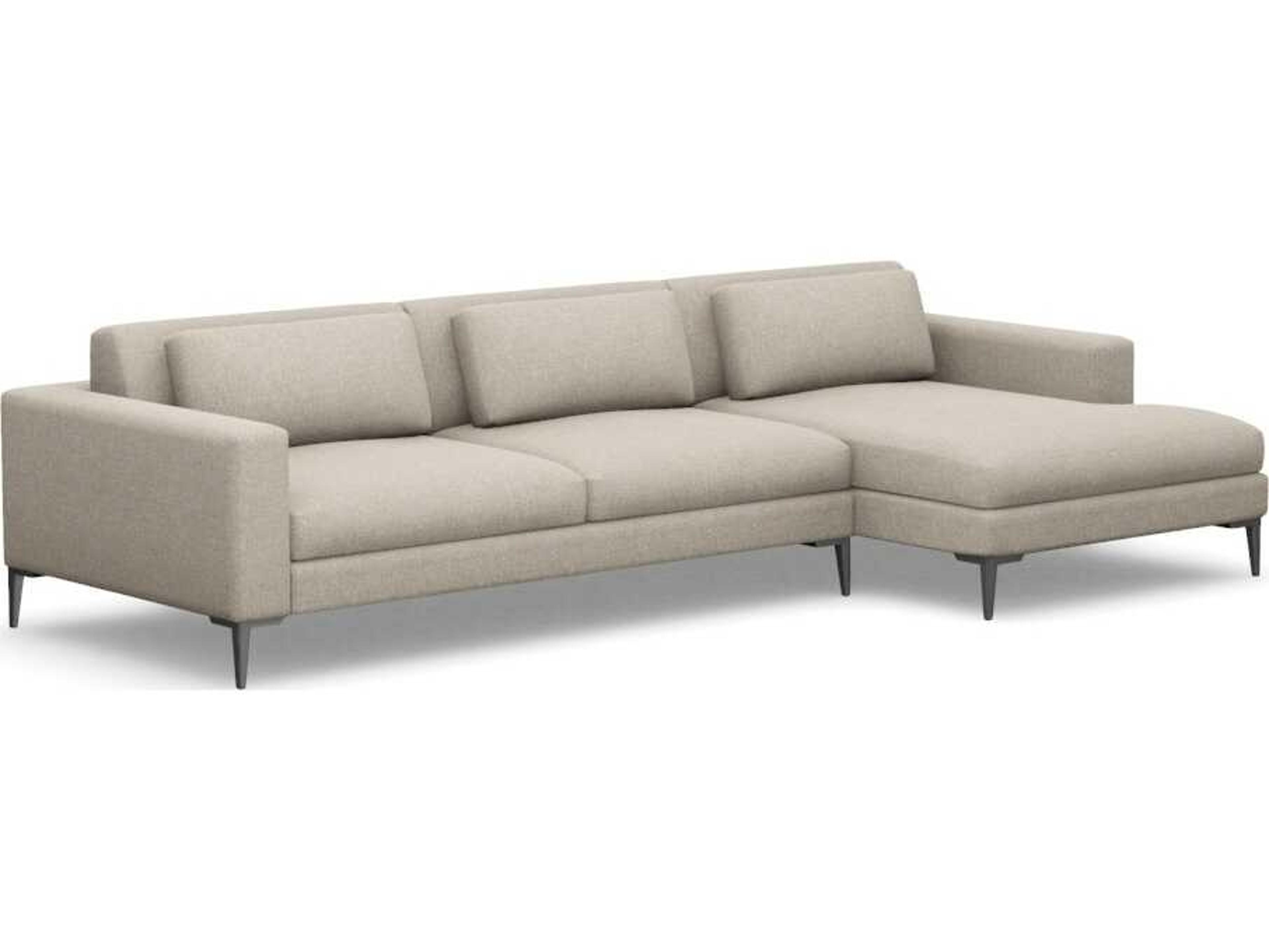 Interlude Home Izzy Beige Upholstered Sectional Sofa