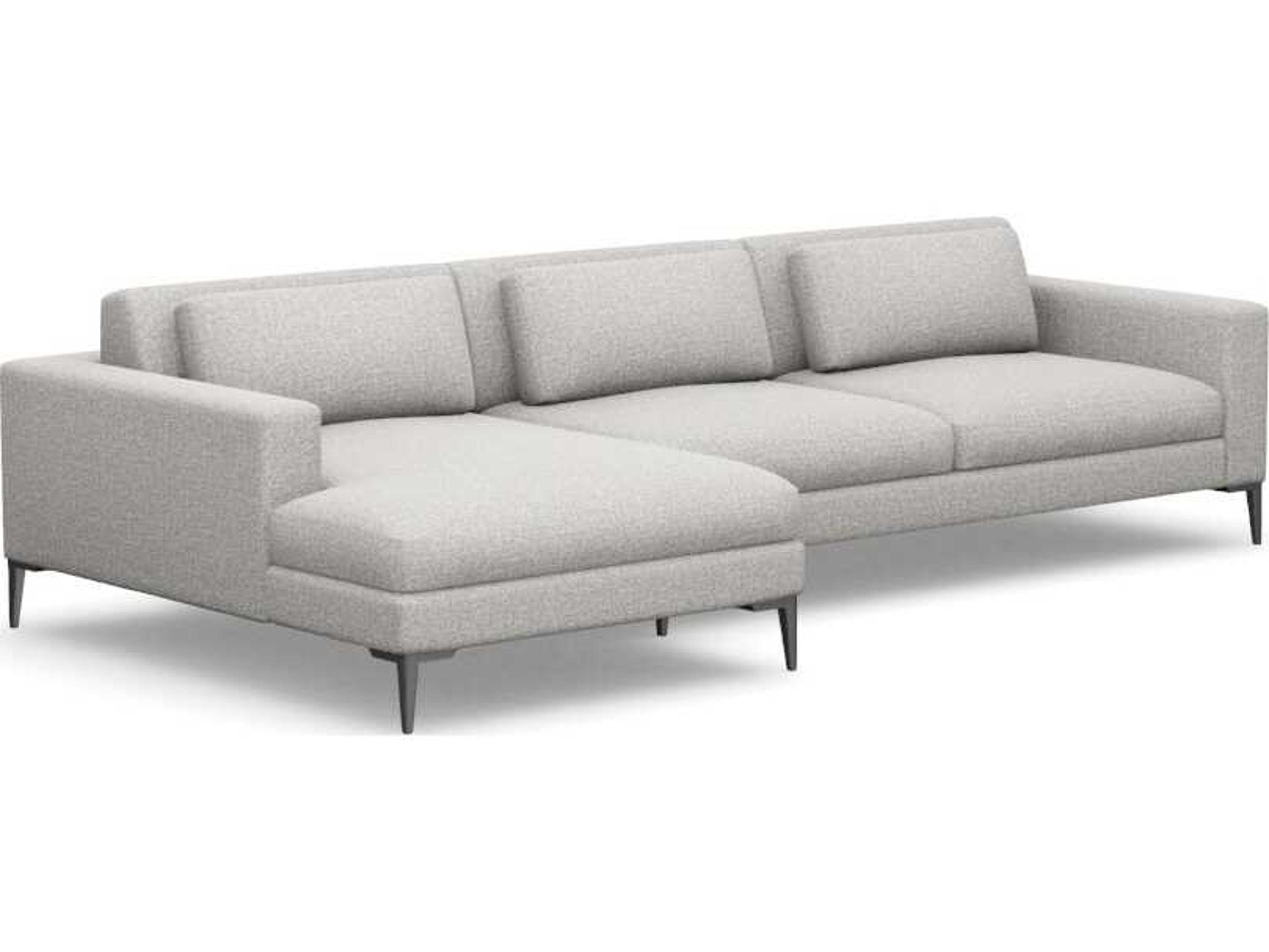 Interlude Home Valencia Gray Upholstered Sectional Sofa