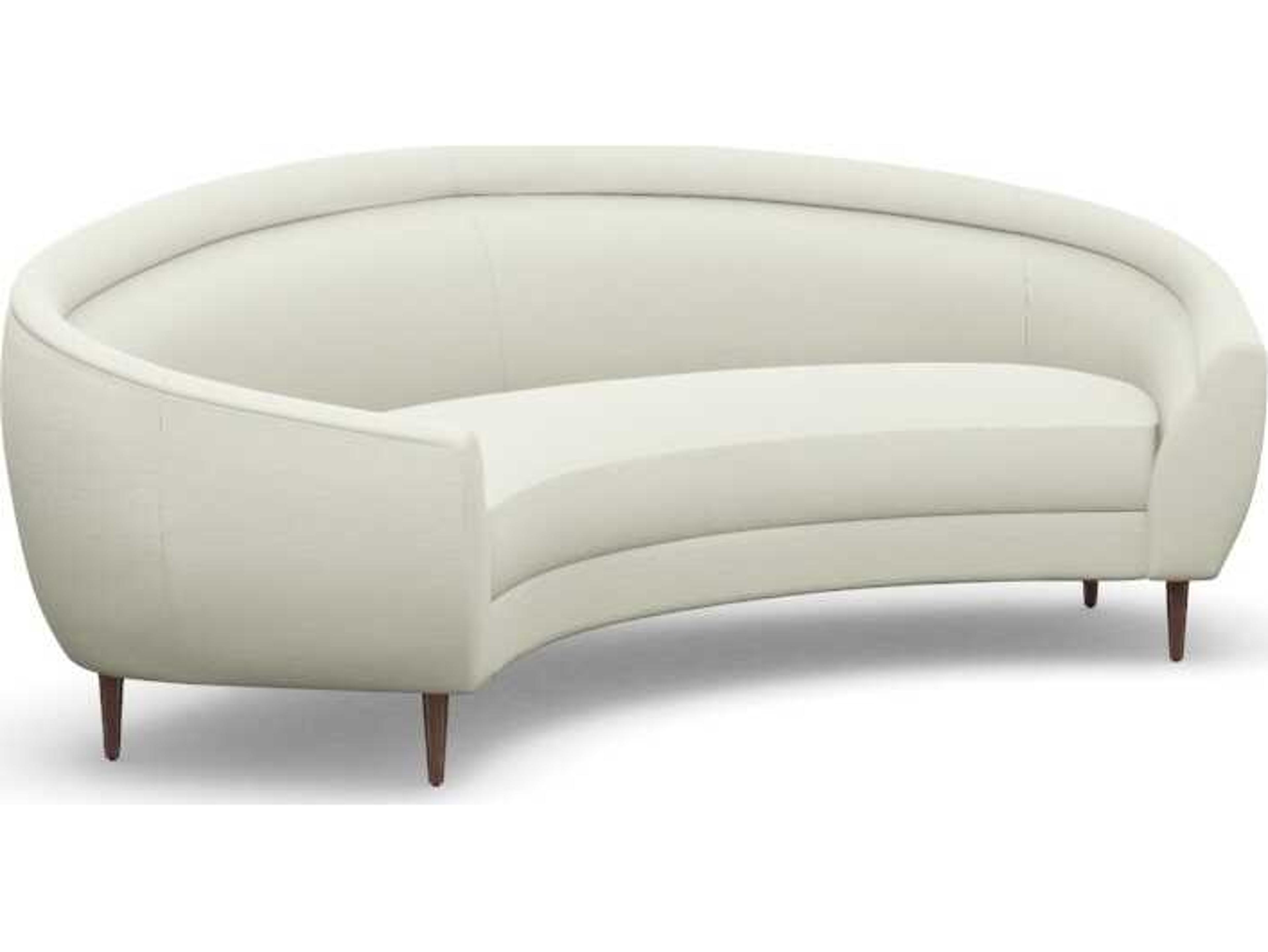 Interlude Home Capri Pure Walnut White Upholstered Sofa