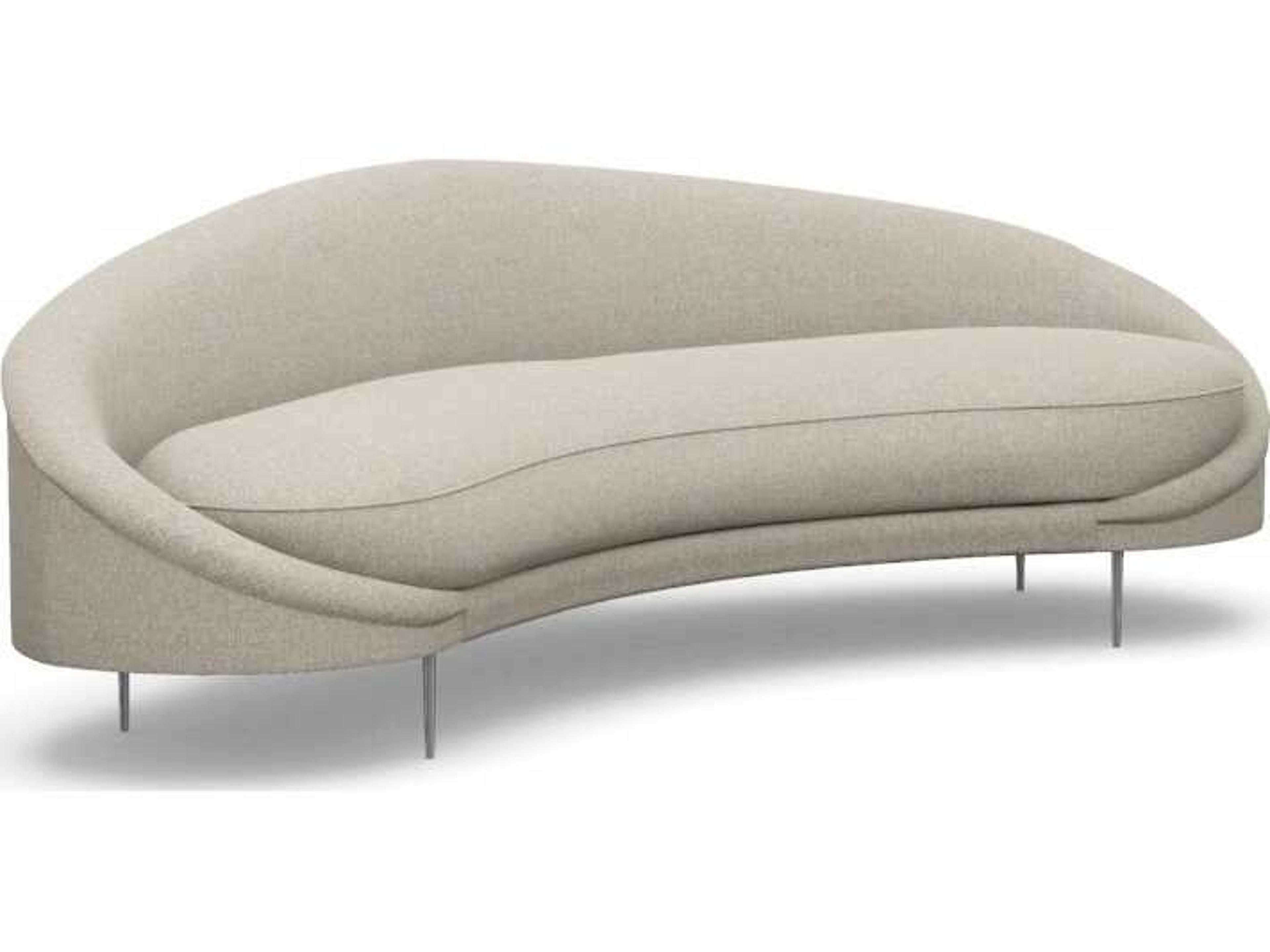 Interlude Home Ava Wheat Polished Nickel Beige Upholstered Sofa