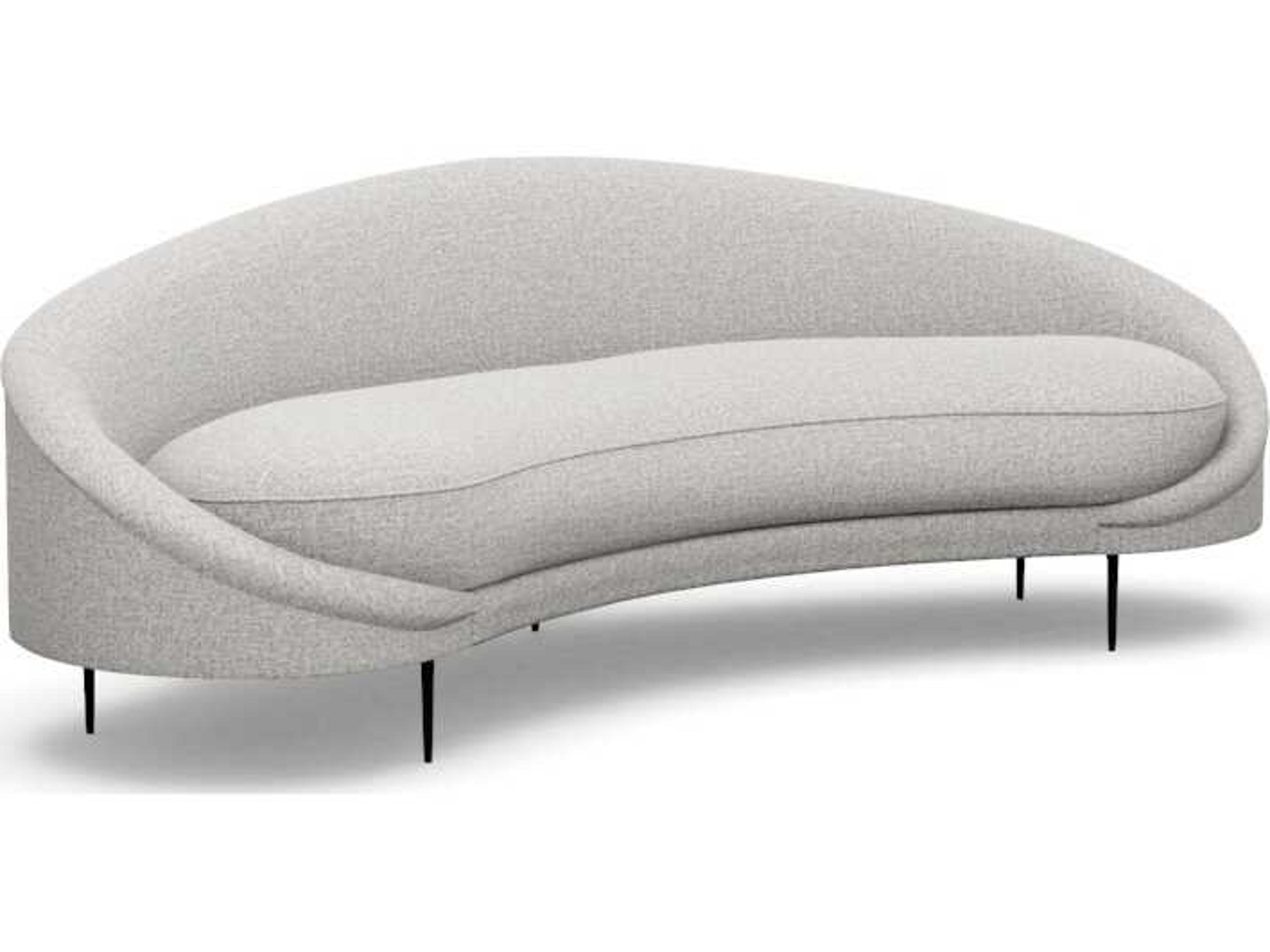 Interlude Home Ava Storm Polished Nickel Gray Upholstered Sofa