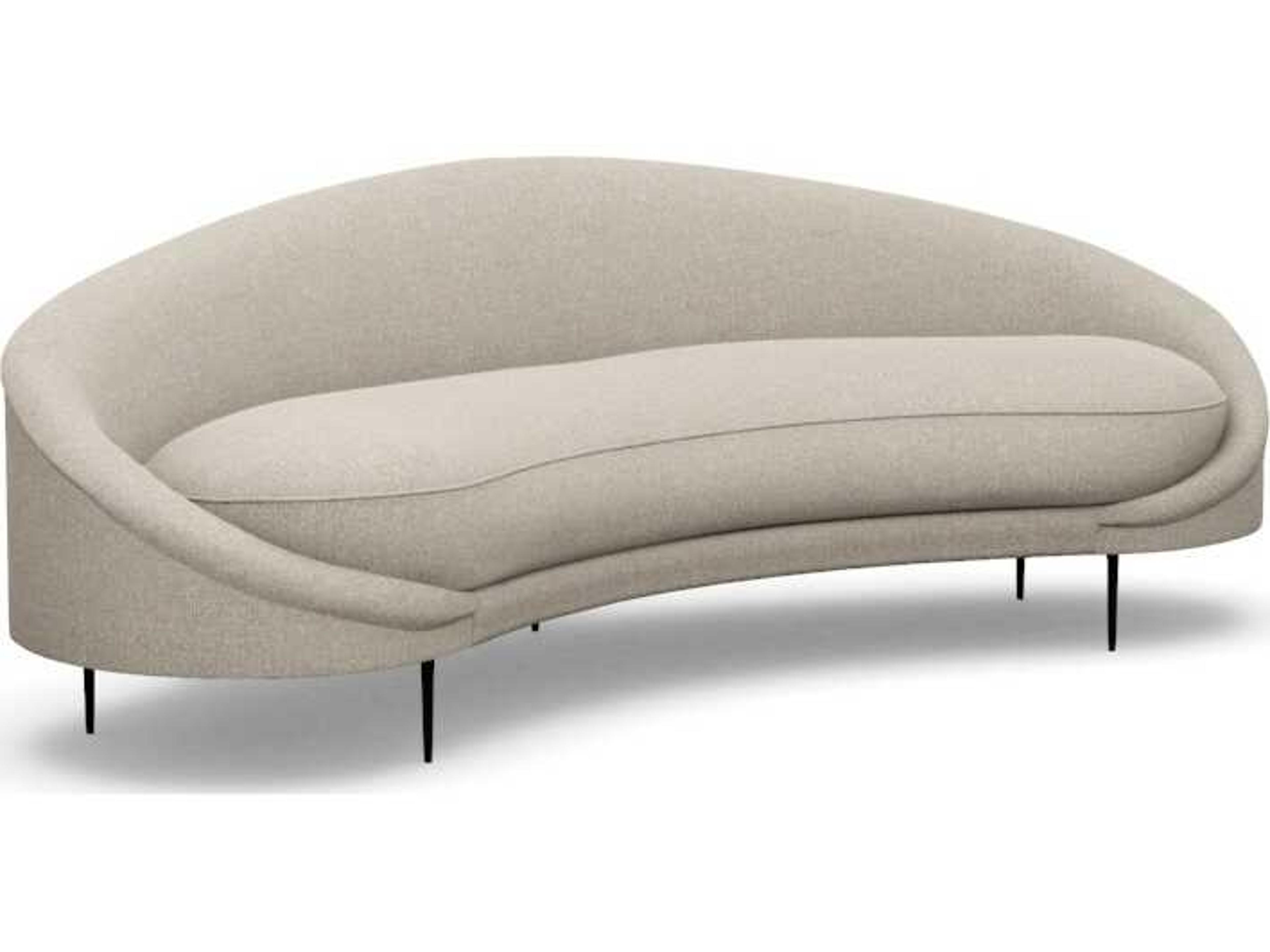 Interlude Home Ava Wheat Polished Nickel Beige Upholstered Sofa