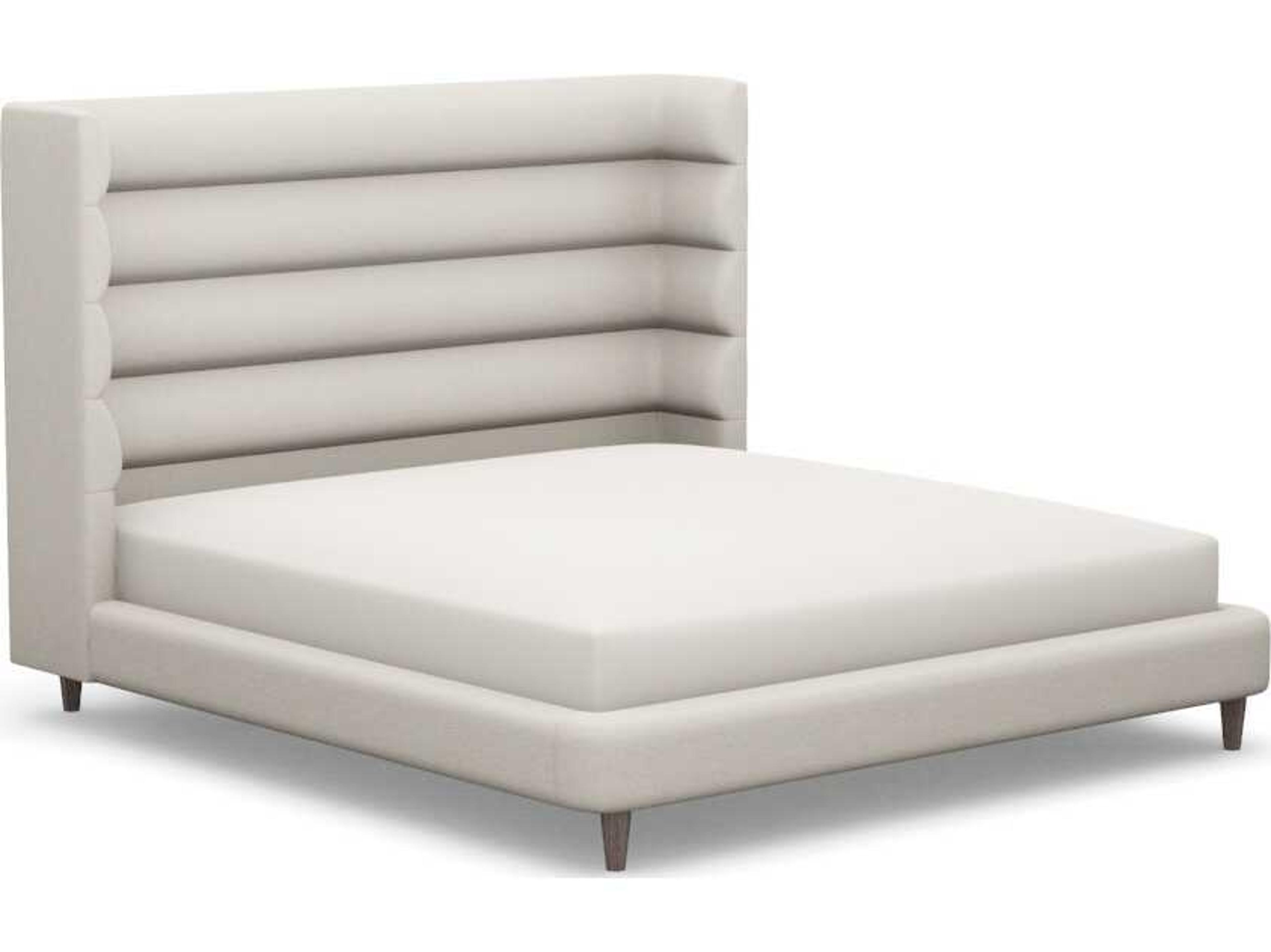 Interlude Home Ornette Beige Hardwood Upholstered King Platform Bed