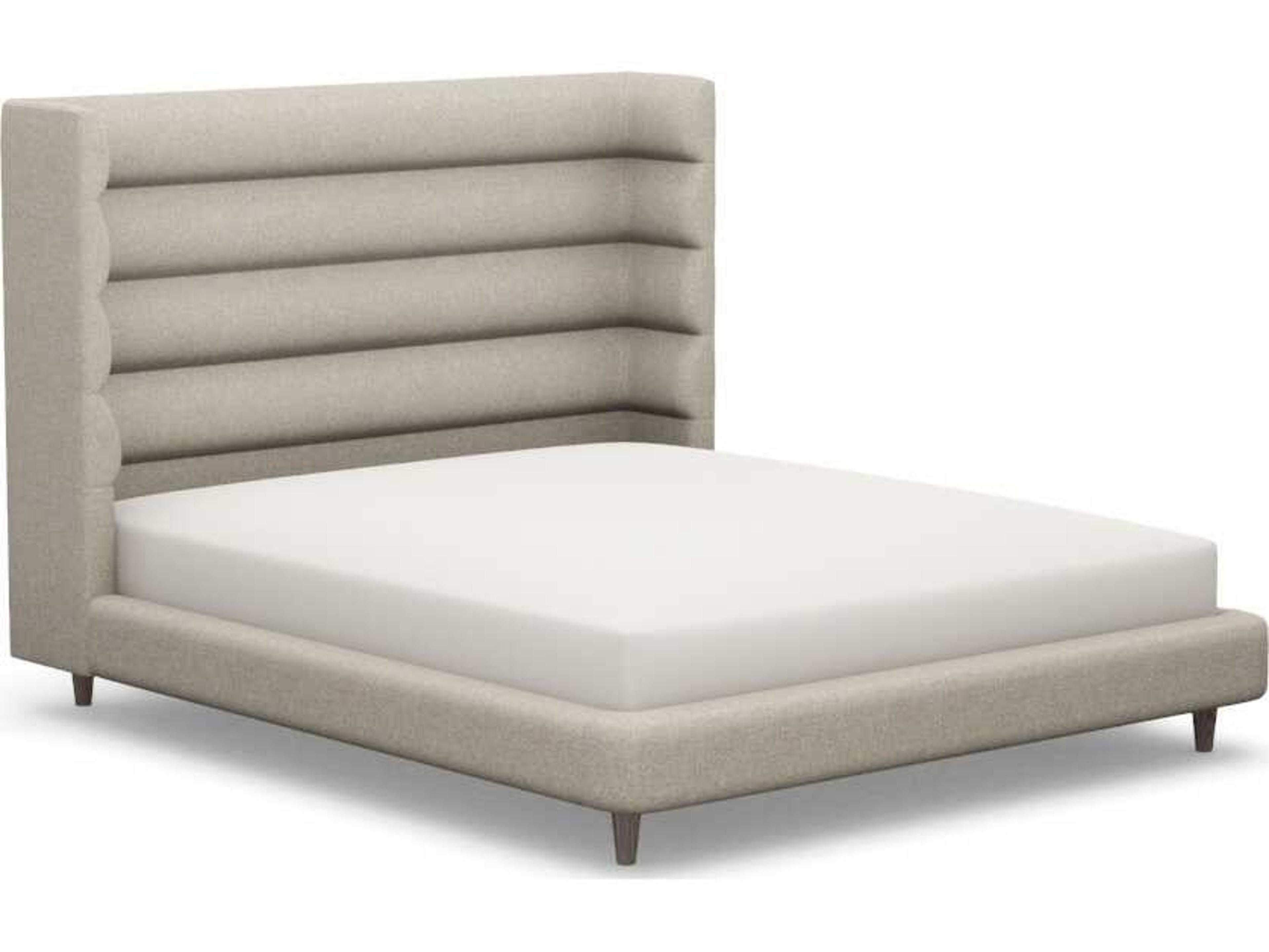 Interlude Home Ornette Beige Hardwood Upholstered California King Platform Bed