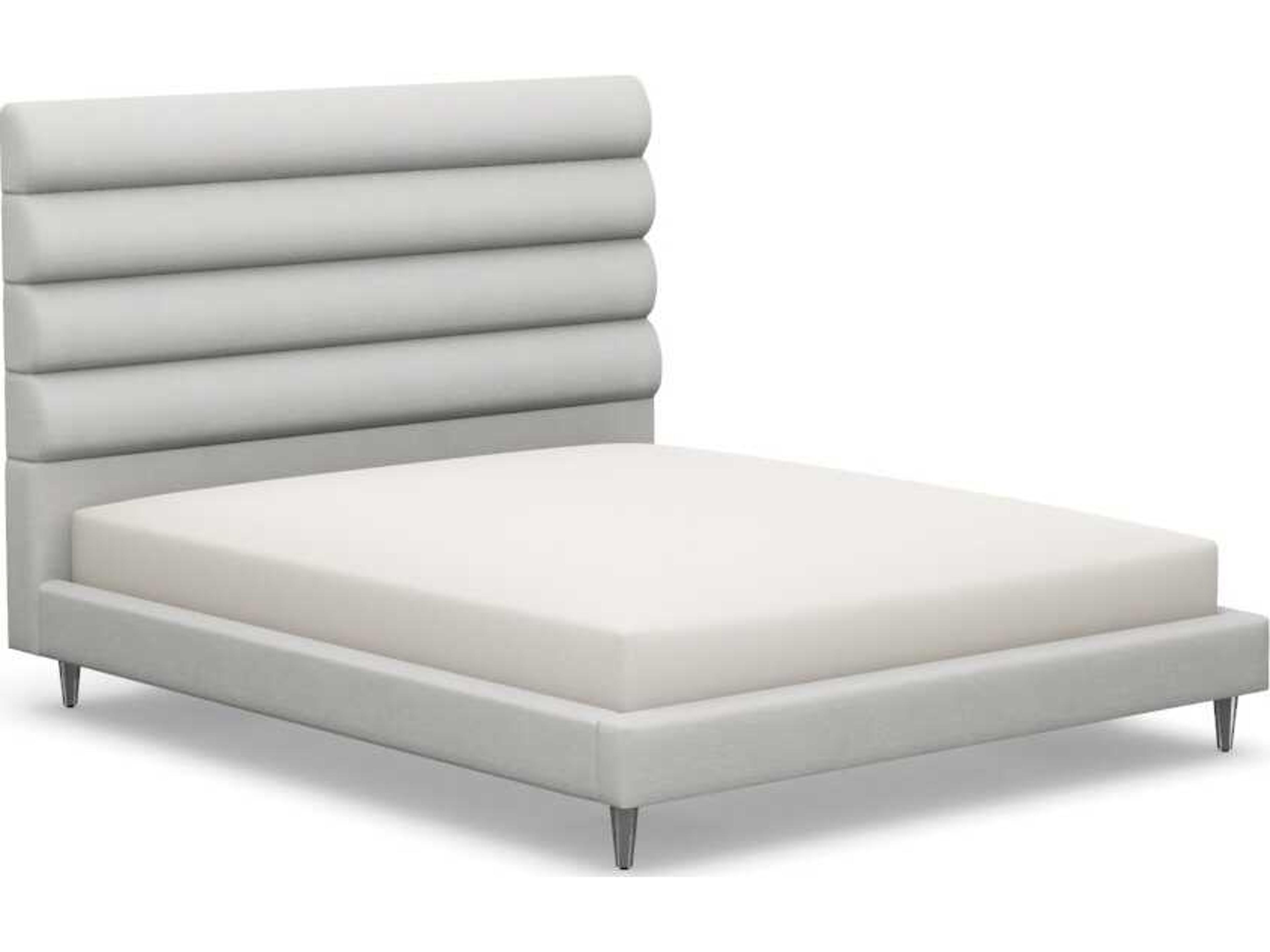 Interlude Home Channel Gray Upholstered California King Platform Bed