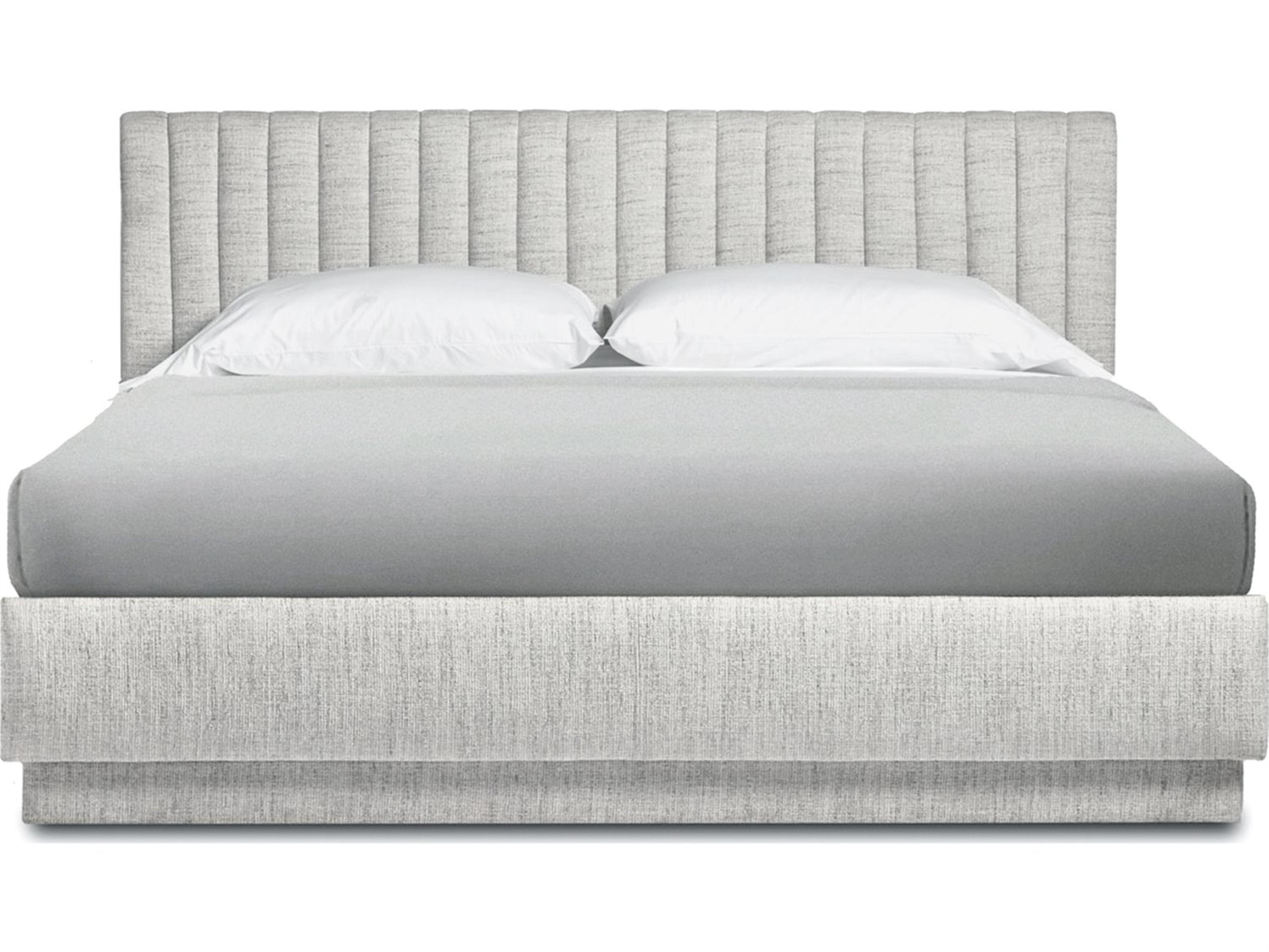 Interlude Home Skylar Beach Heather Gray Upholstered King Panel Bed