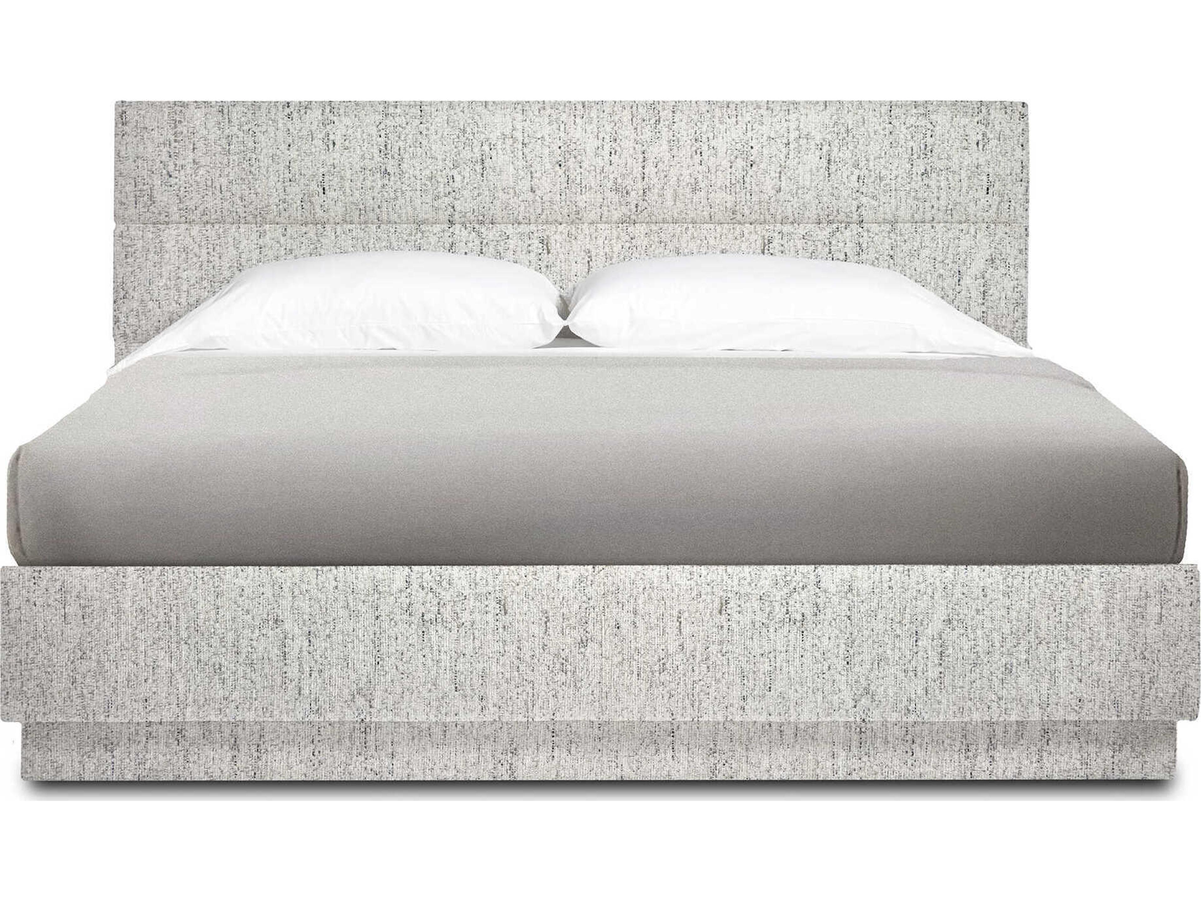 Hawthorne Maya Jade Gray Upholstered King Platform Bed