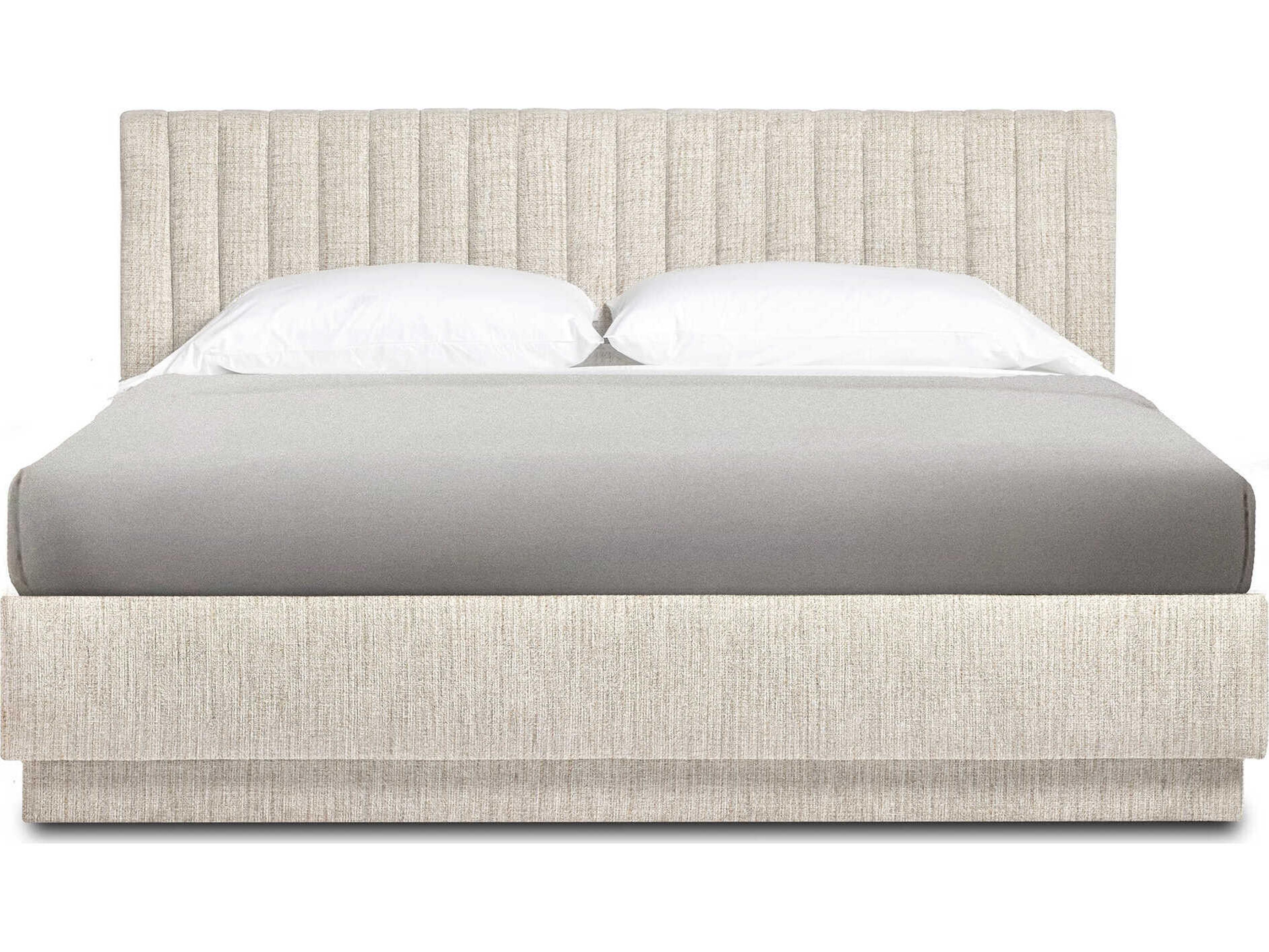 Interlude Home Skylar Aria Sand Beige Upholstered King Platform Bed