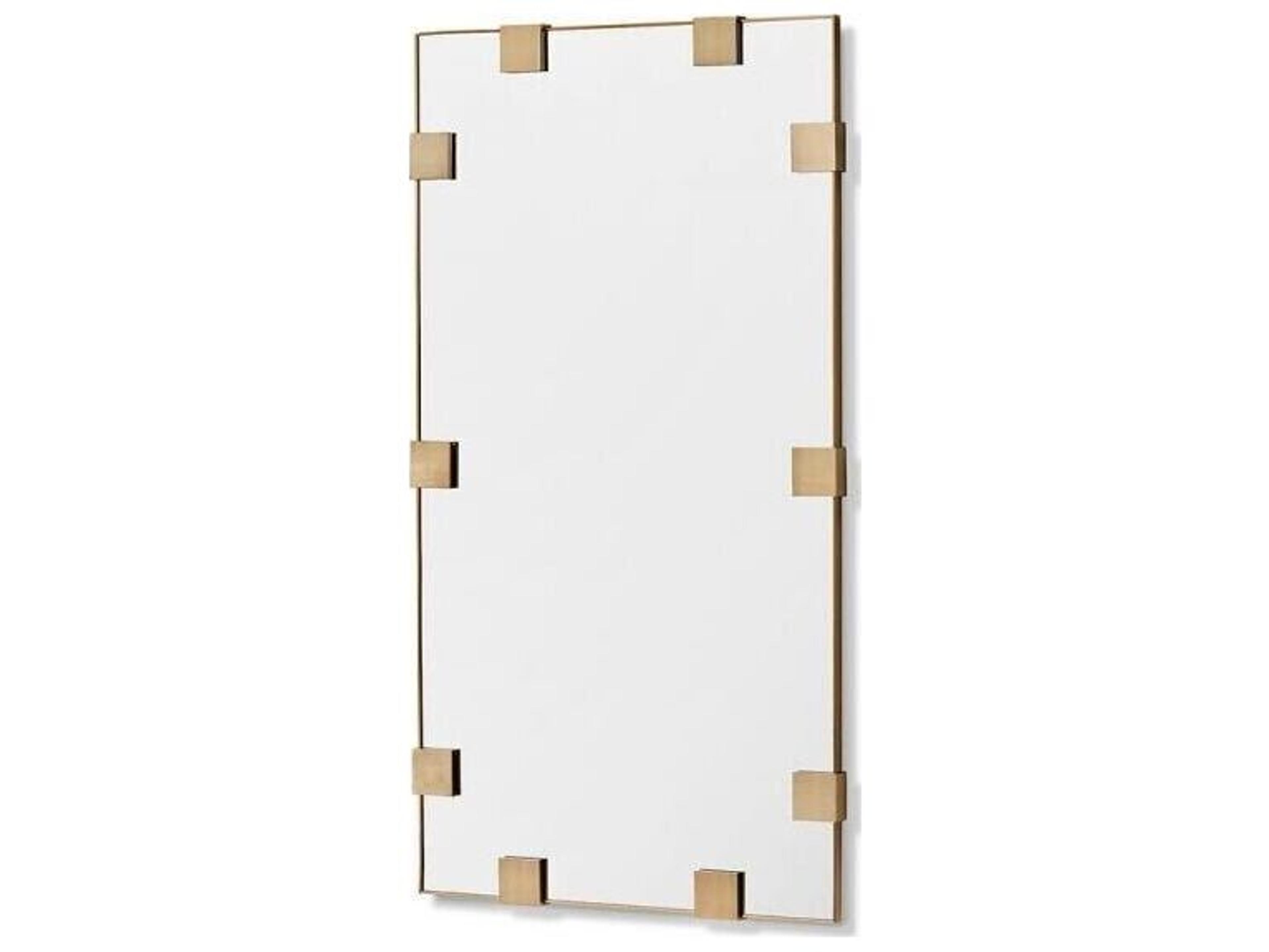 Interlude Home Nippon Brushed Brass Plain Mirror Floor Rectangular