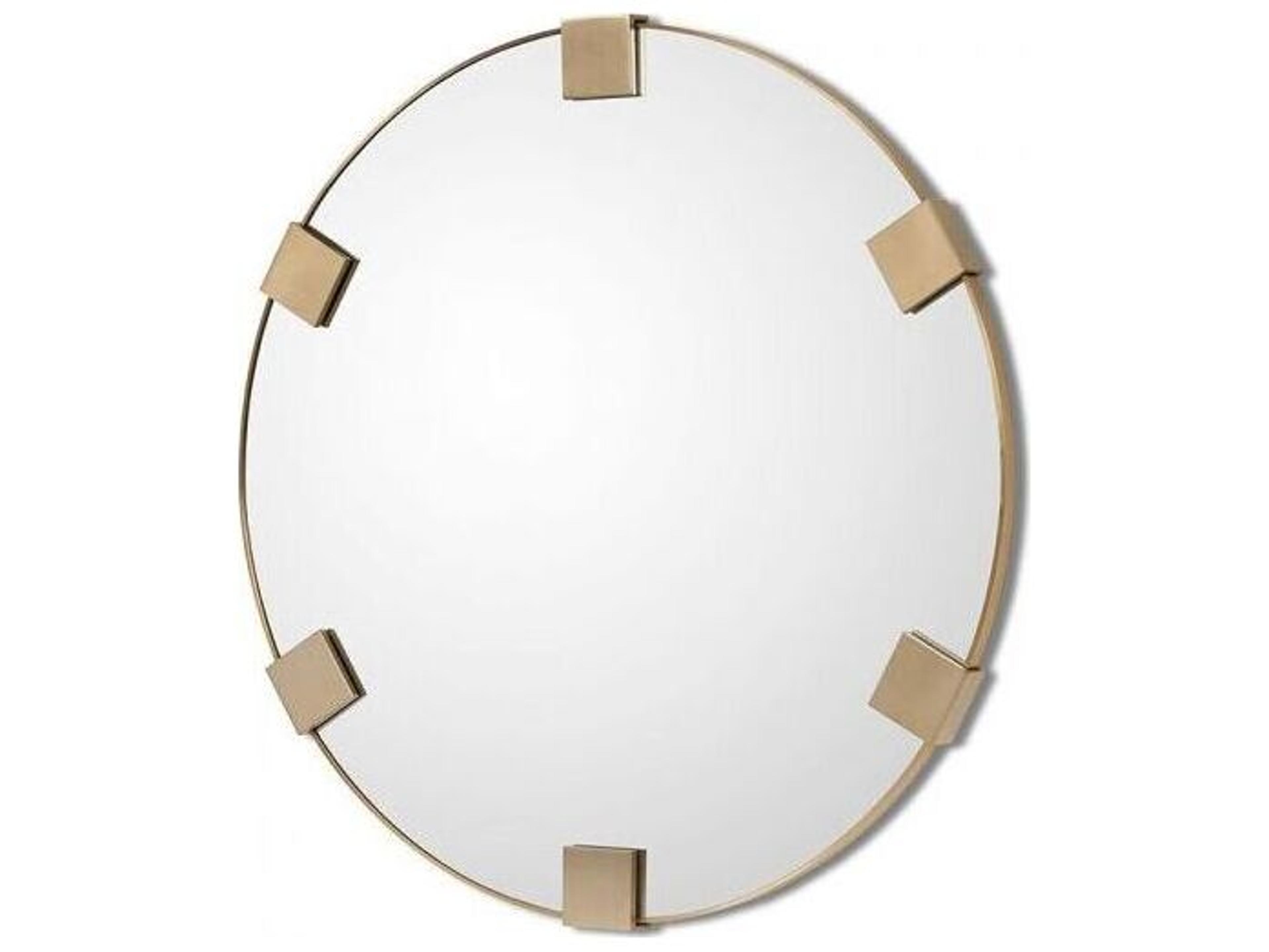 Interlude Home Nippon Brushed Brass Plain Mirror Wall Round