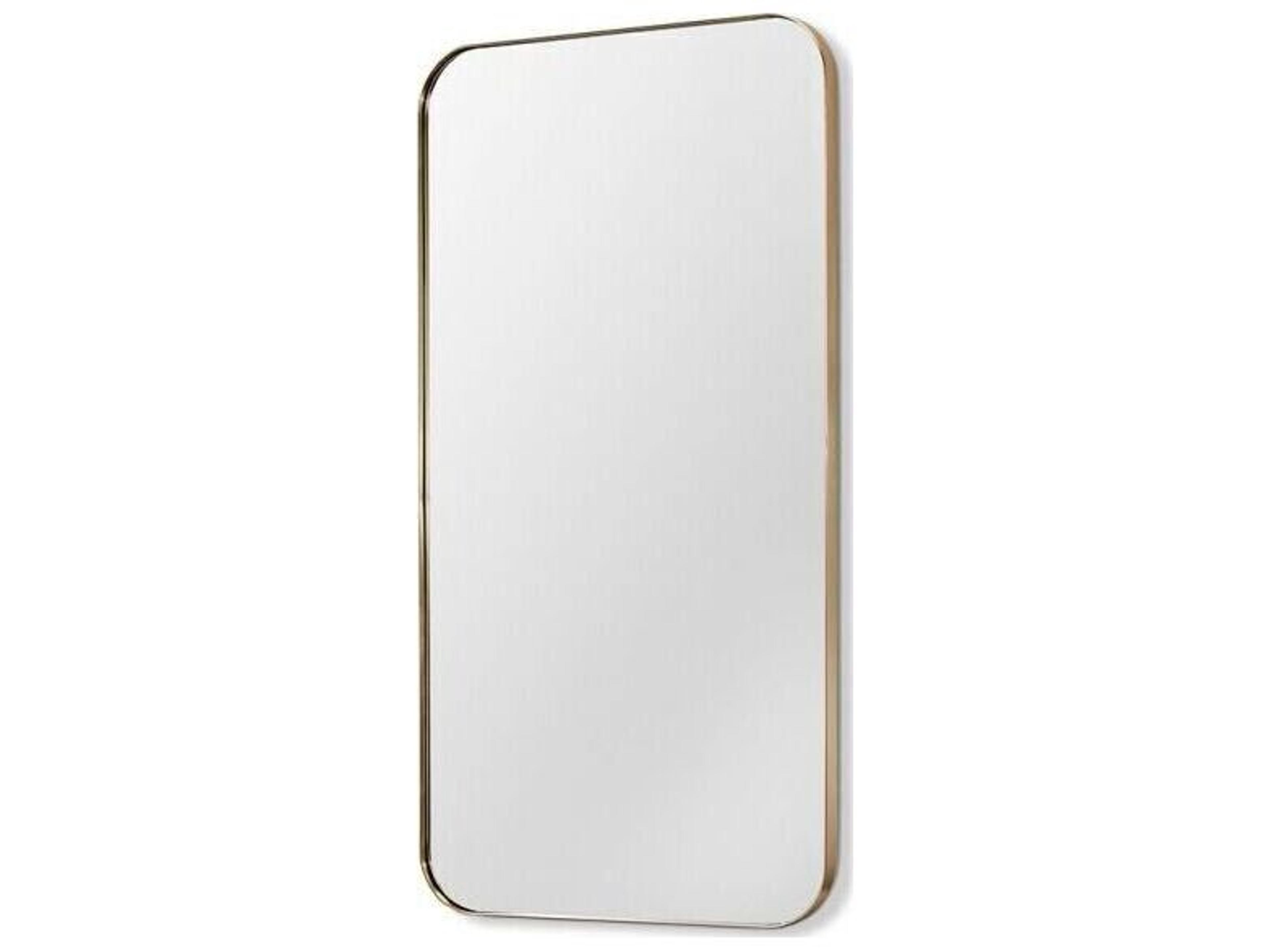 Interlude Home Aalina Brushed Brass Plain Mirror Floor Rectangular