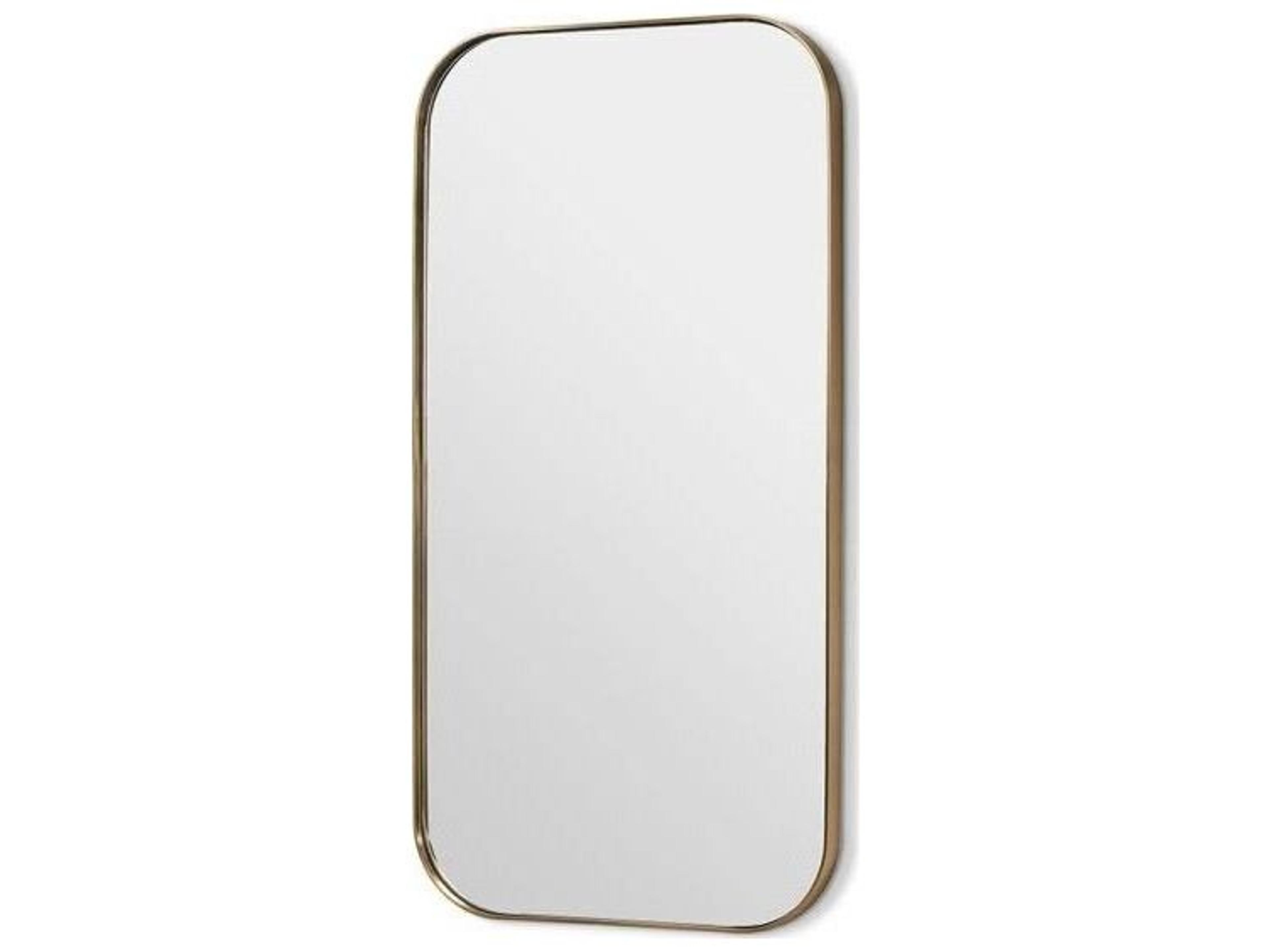 Interlude Home Aalina Brushed Brass Plain Mirror Floor Rectangular
