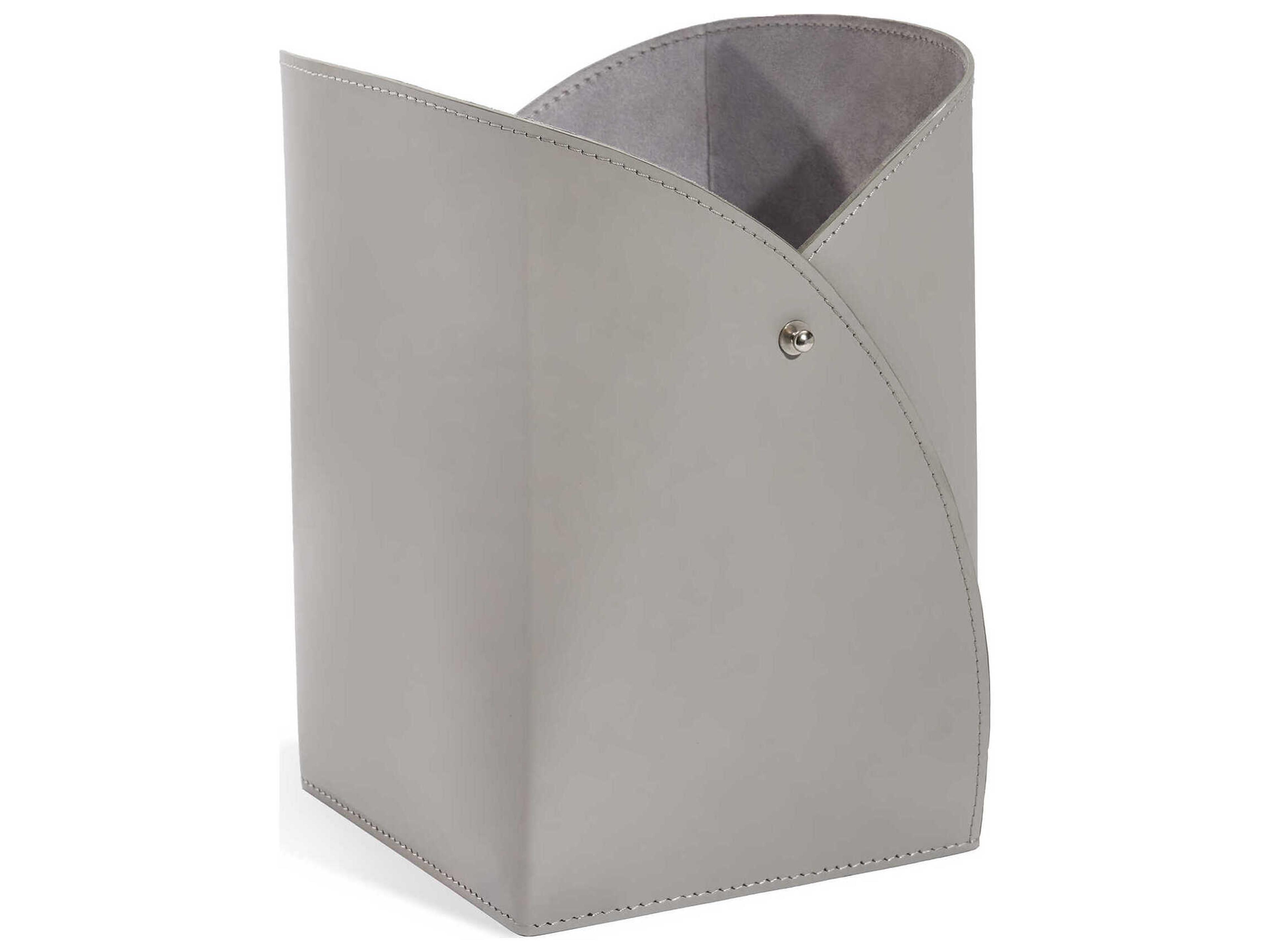 Interlude Home Tulip Light Grey Wastebasket