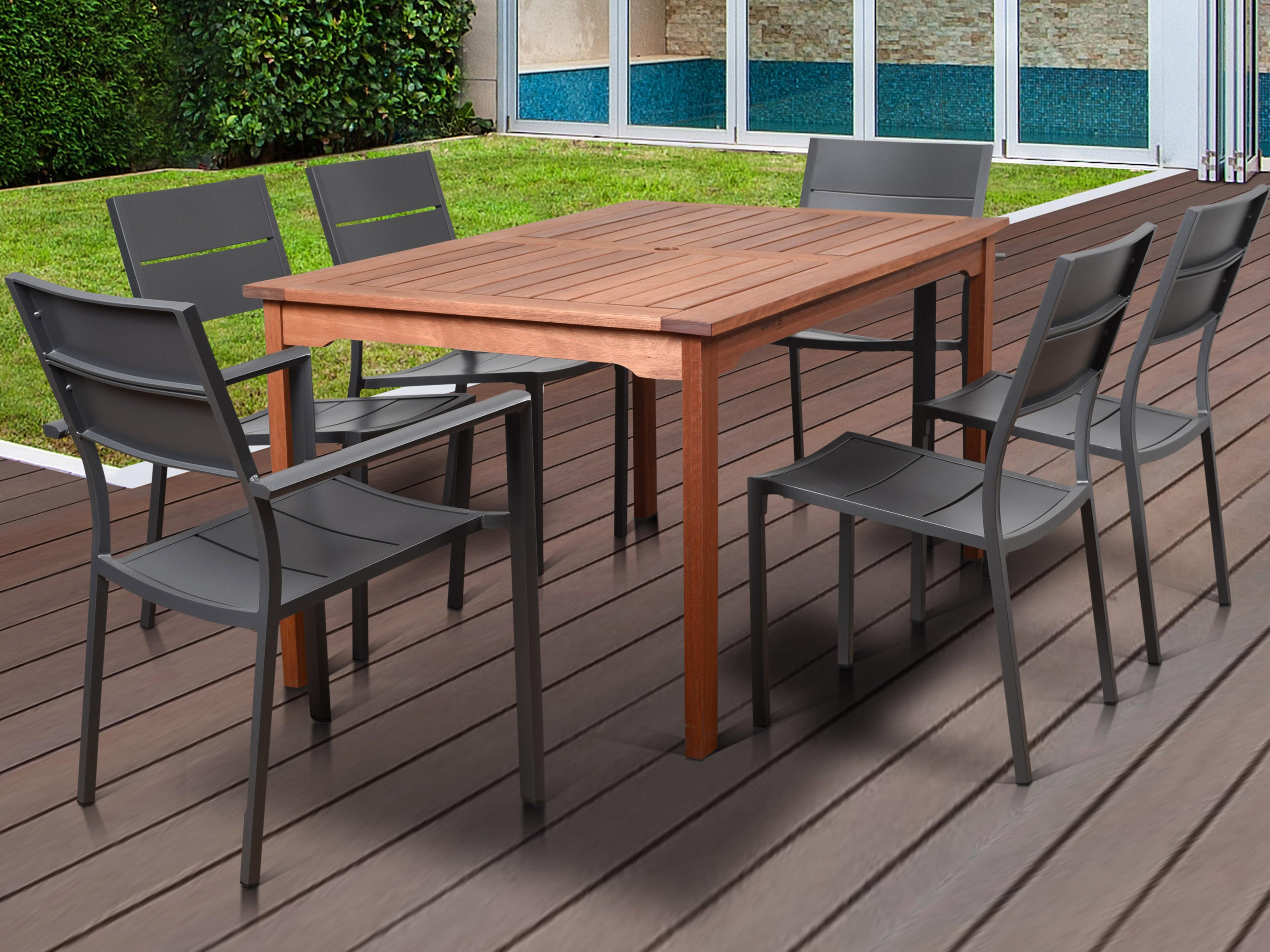 International Home Miami Amazonia Koningsdam 7 Piece Rectangular Patio Dining Set