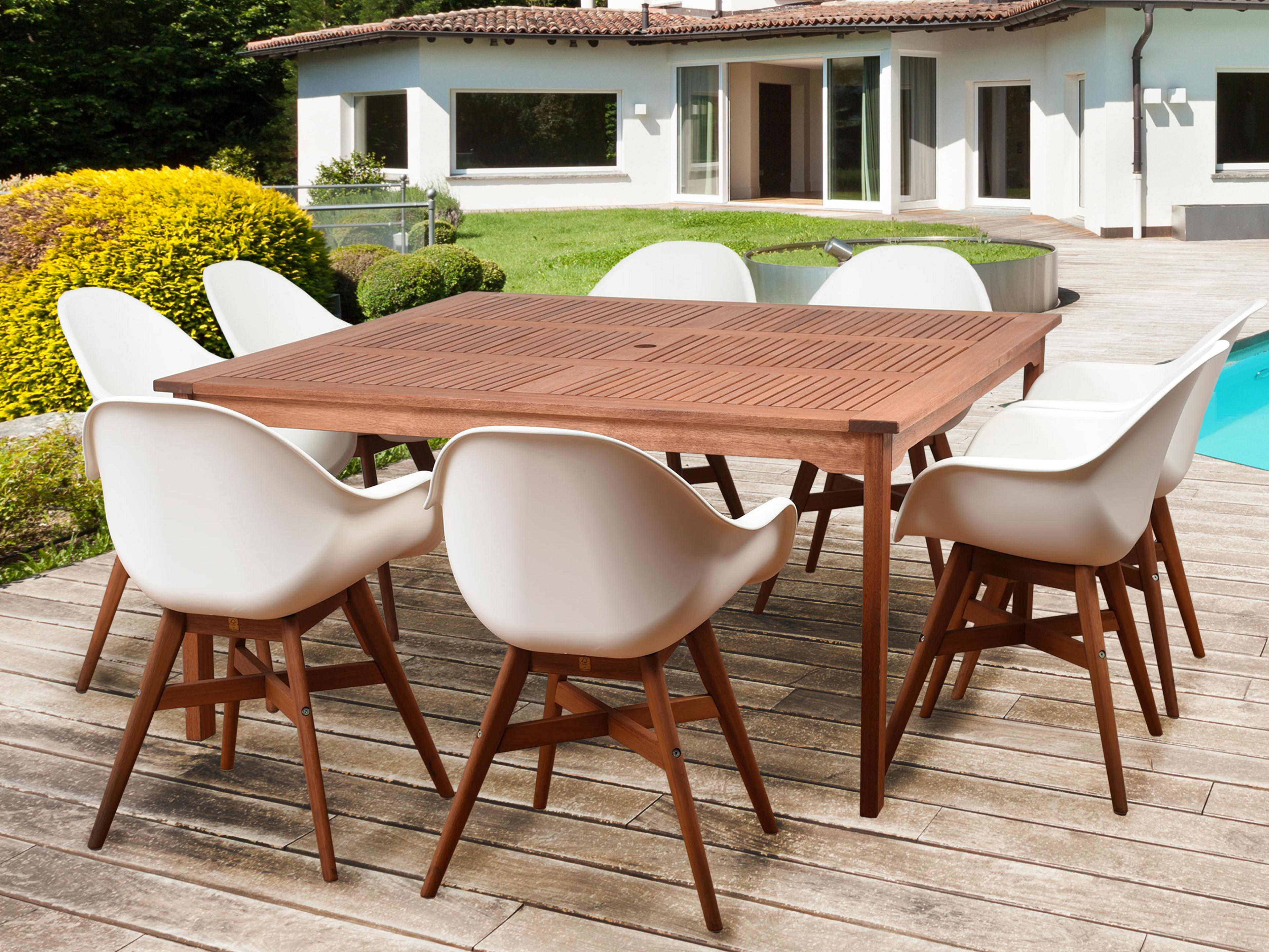 International Home Miami Amazonia Charlotte Deluxe 9 Piece Square Outdoor Patio Dining Set