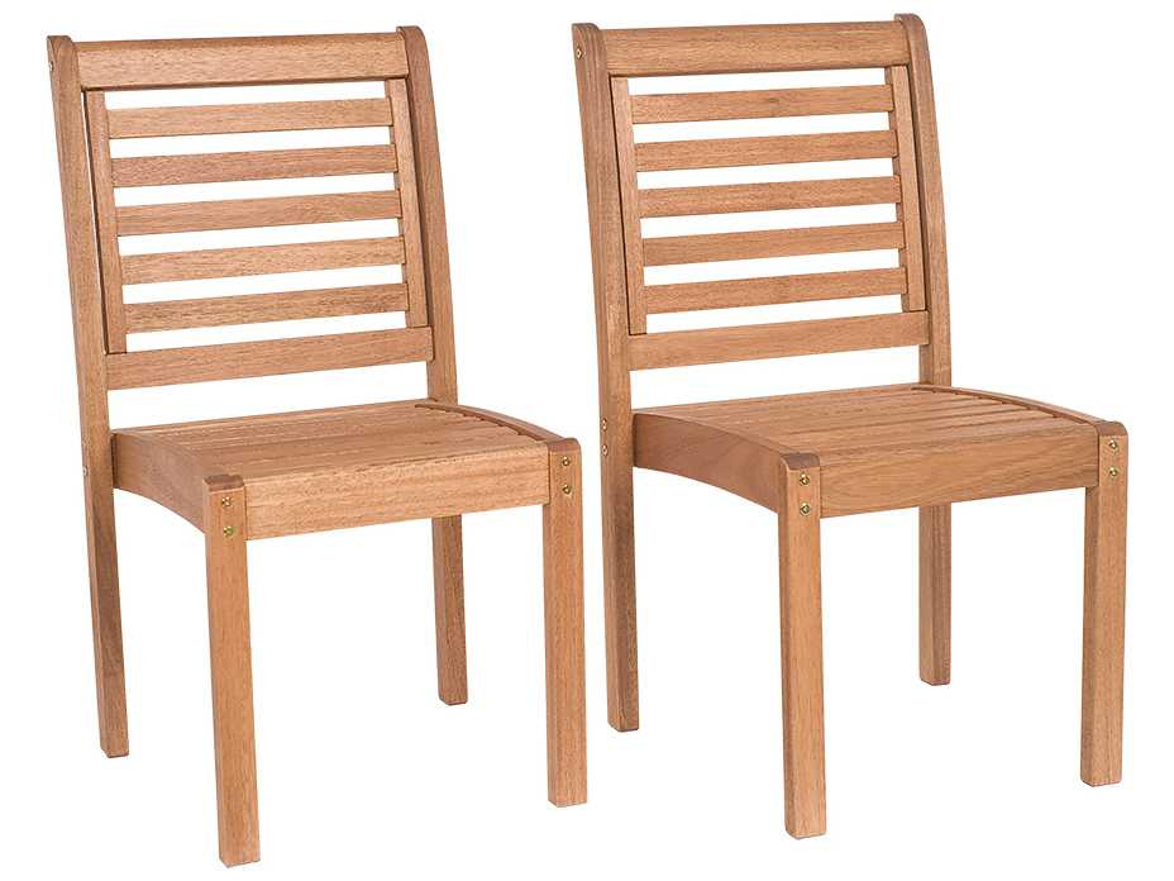 International Home Miami Amazonia Eucalyptus Patio Dining Side Chair Set of 2