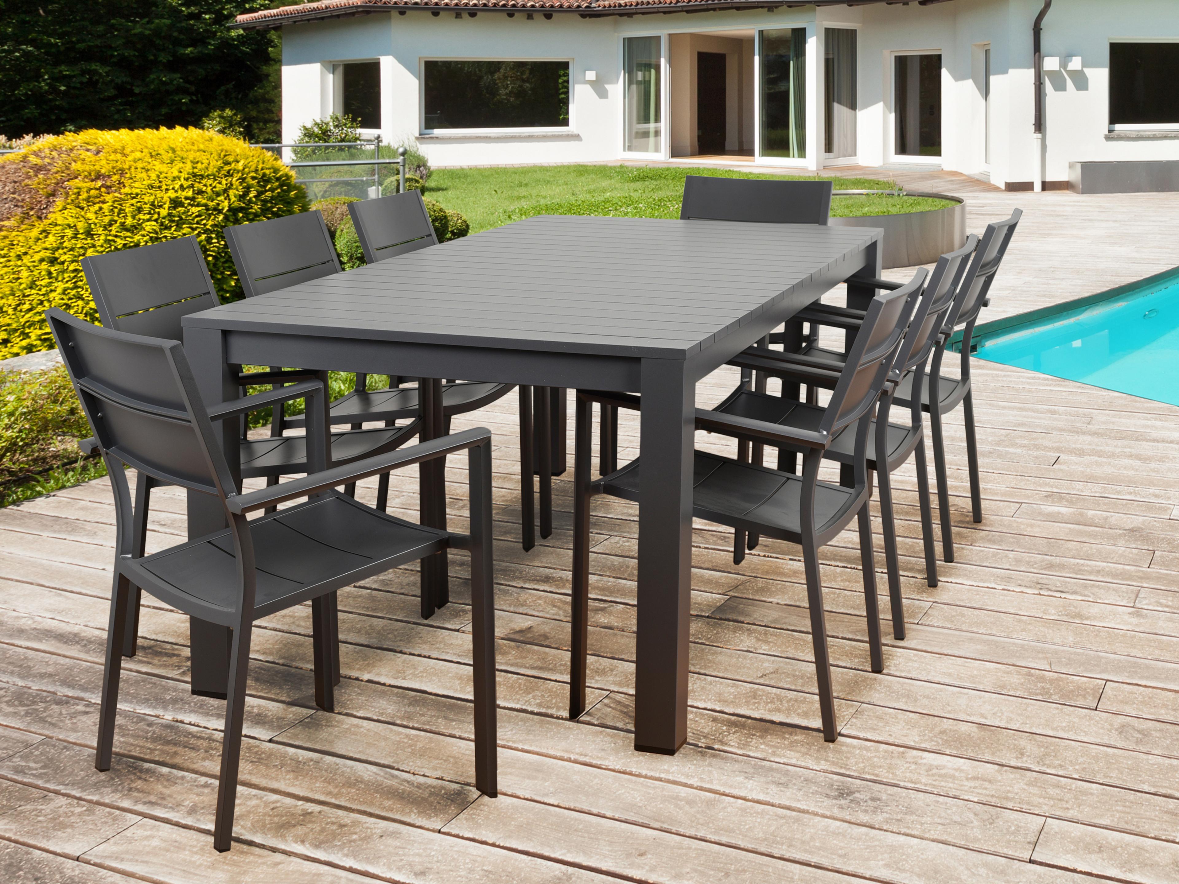 International Home Miami Atlantic Koningsdam 9 Piece Rectangular Outdoor Patio Dining Set