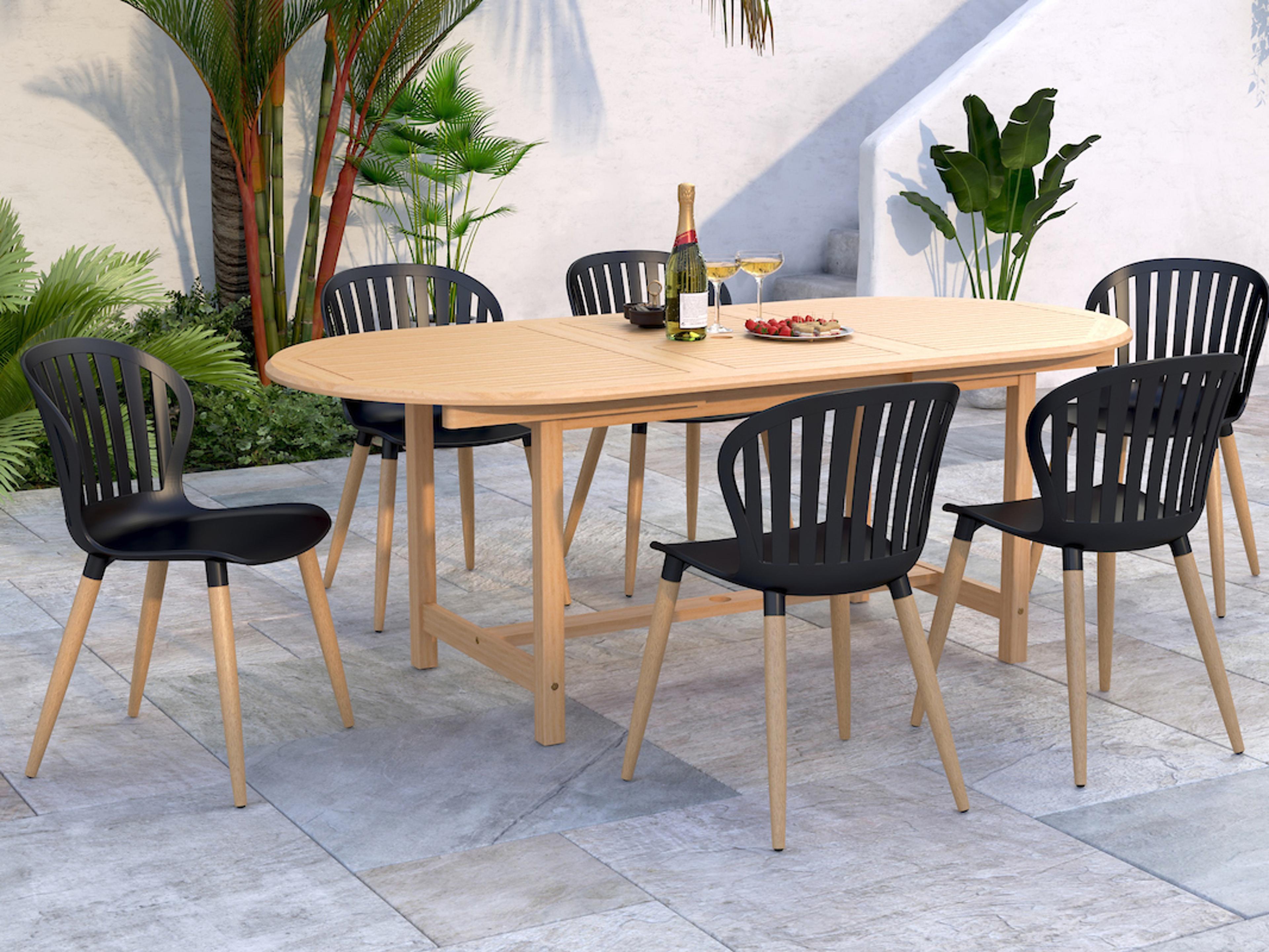 International Home Miami Amazonia Teak Outdoor Patio Dining Set
