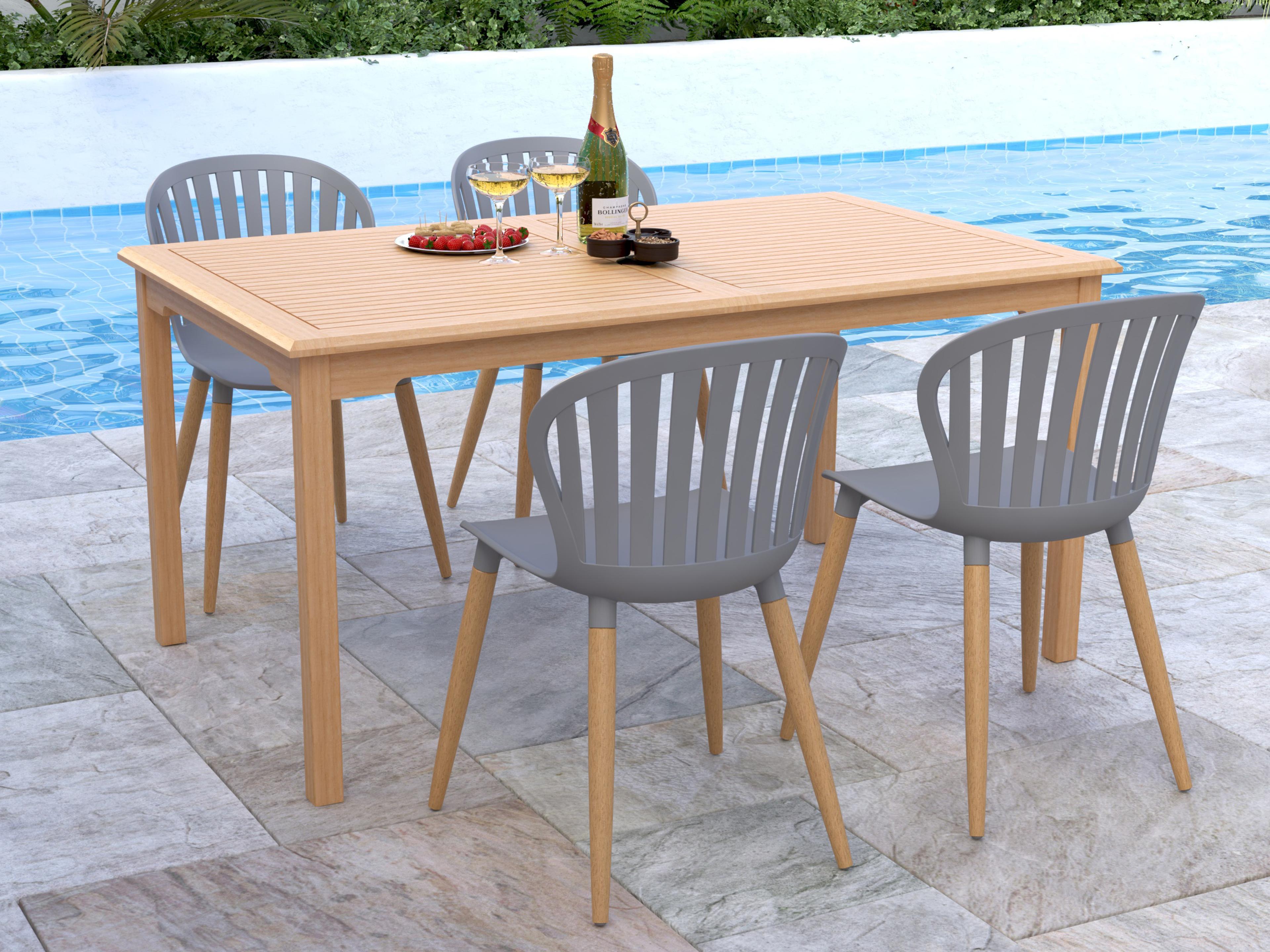 International Home Miami Amazonia Teak Patio Dining Set