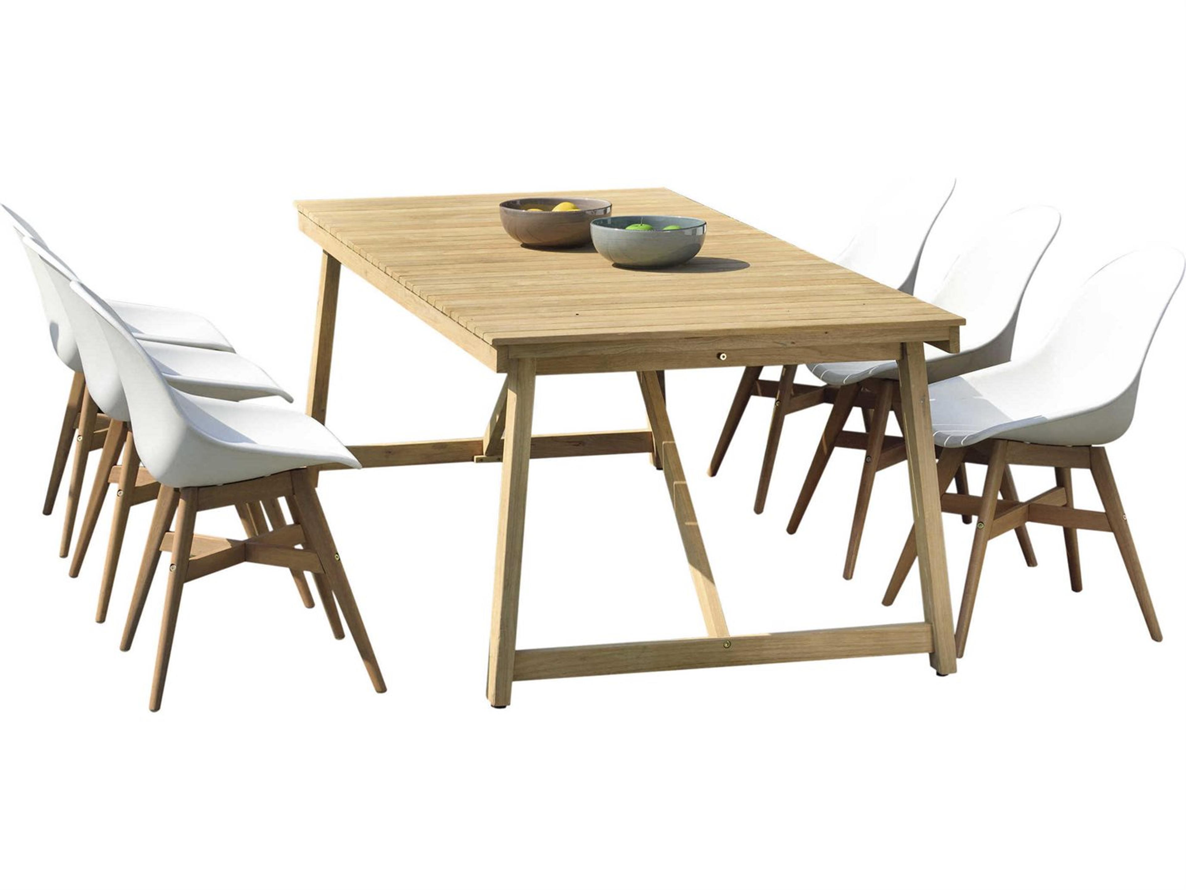 International Home Miami Amazonia Klaire 9 Piece Rectangular Wood Outdoor Patio Dining Set