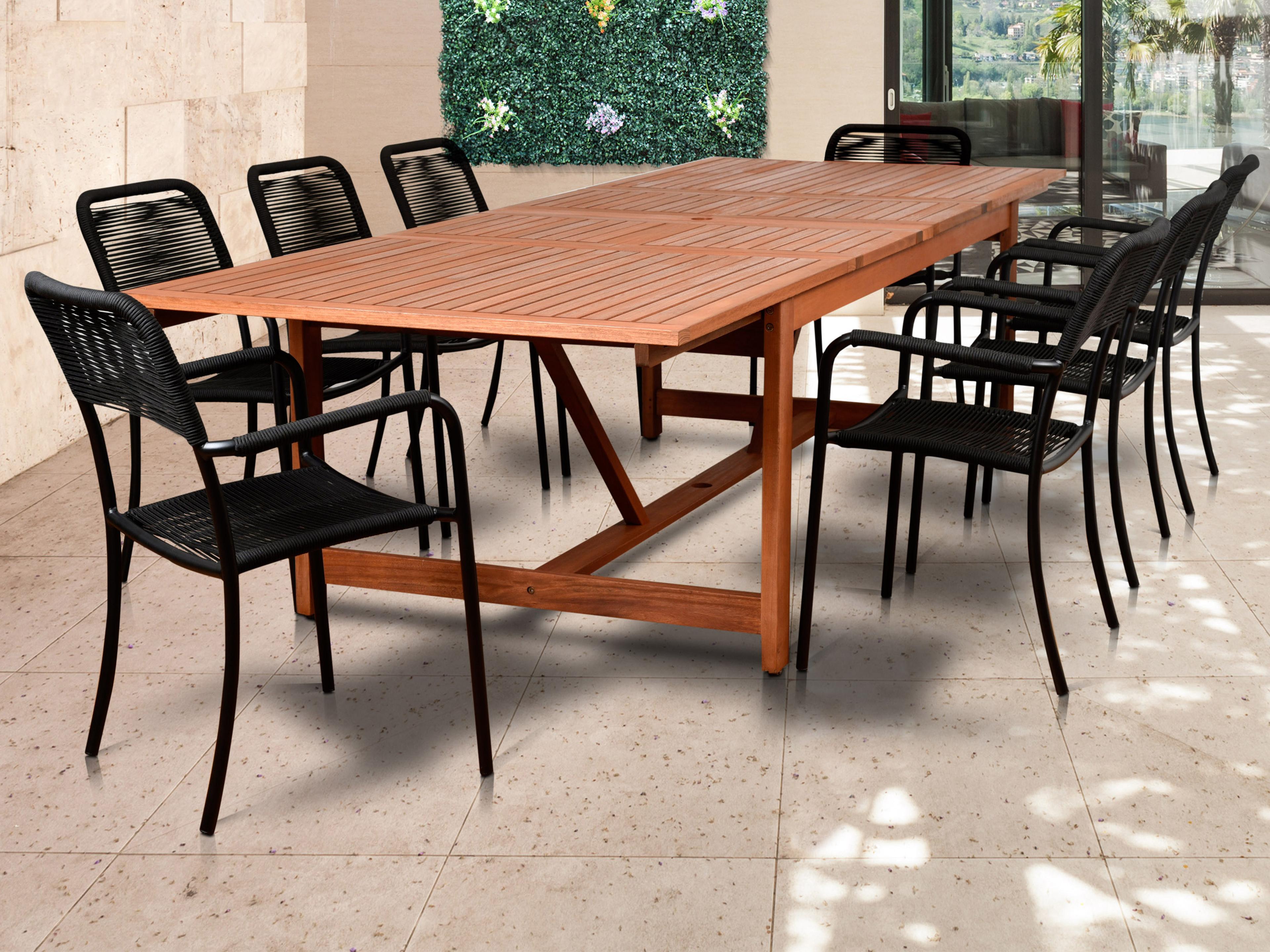 International Home Miami Amazonia Oosterdam 9 Piece Rectangular Outdoor Patio Dining Set