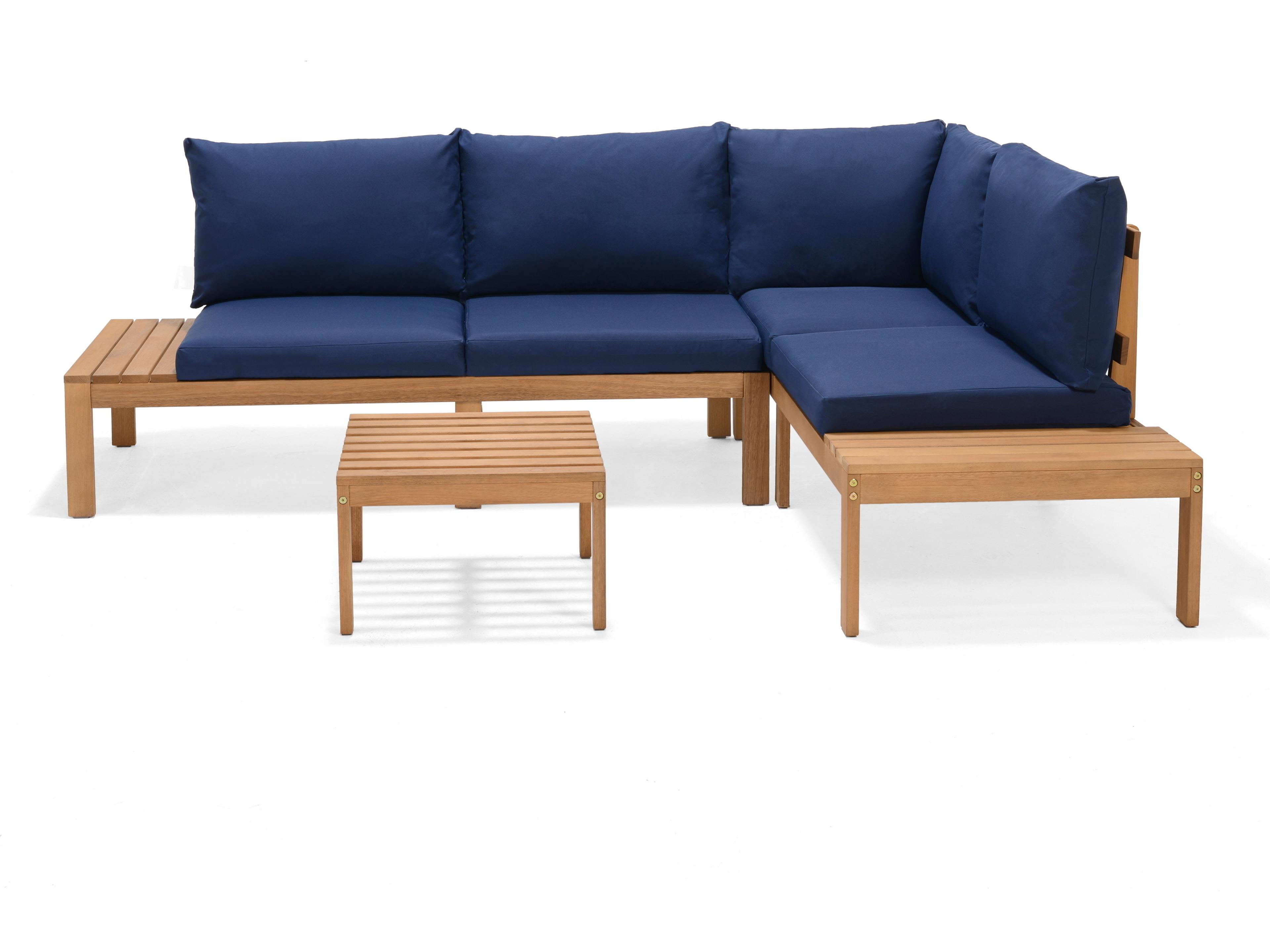 International Home Miami Amazonia Teak Finish Montecarlo 3-Piece Deep Seat Conversation Set With Cushions