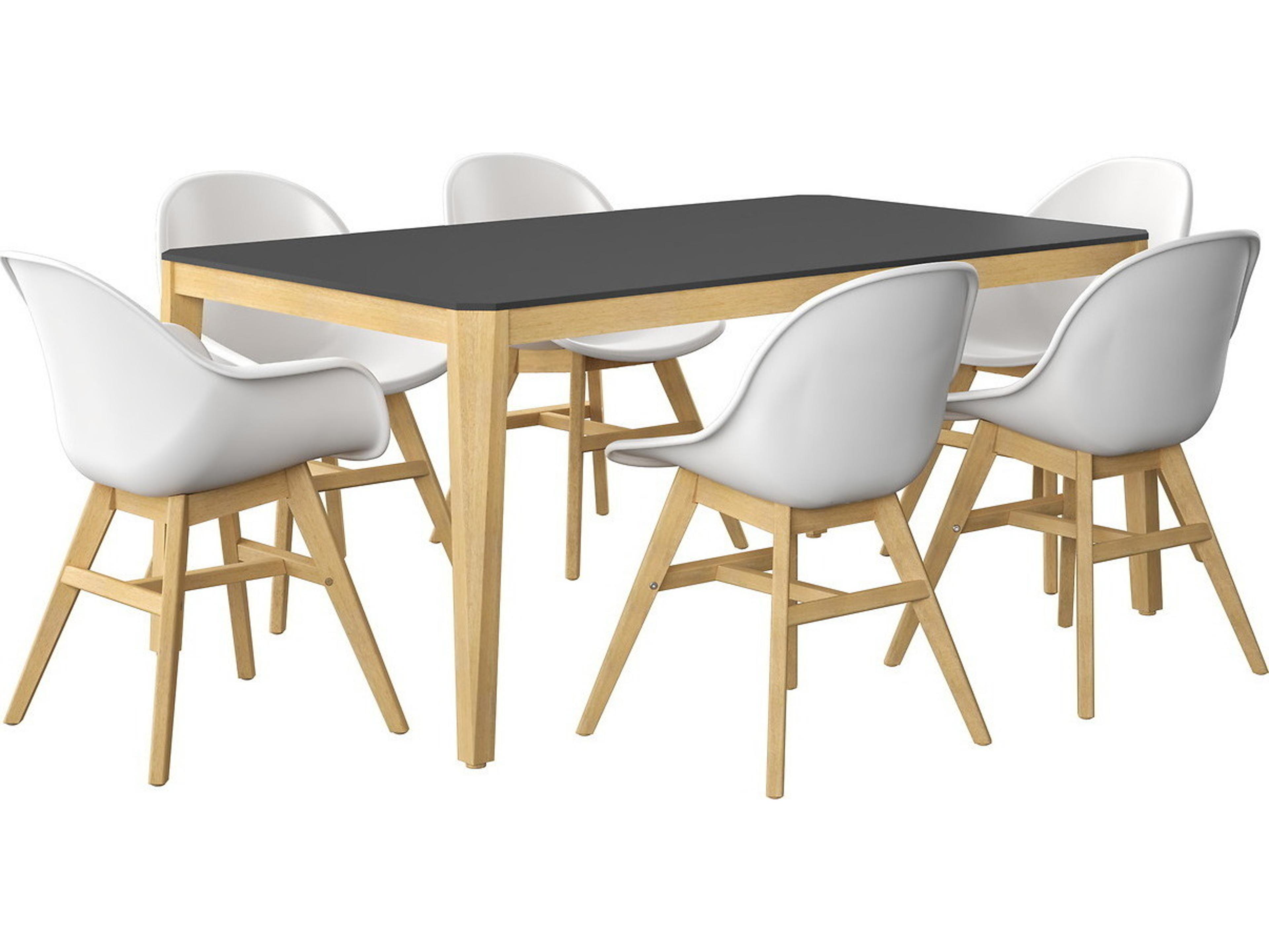 International Home Miami Amazonia Baku 170 inch Black 7 Person Outdoor Rectangular dining set