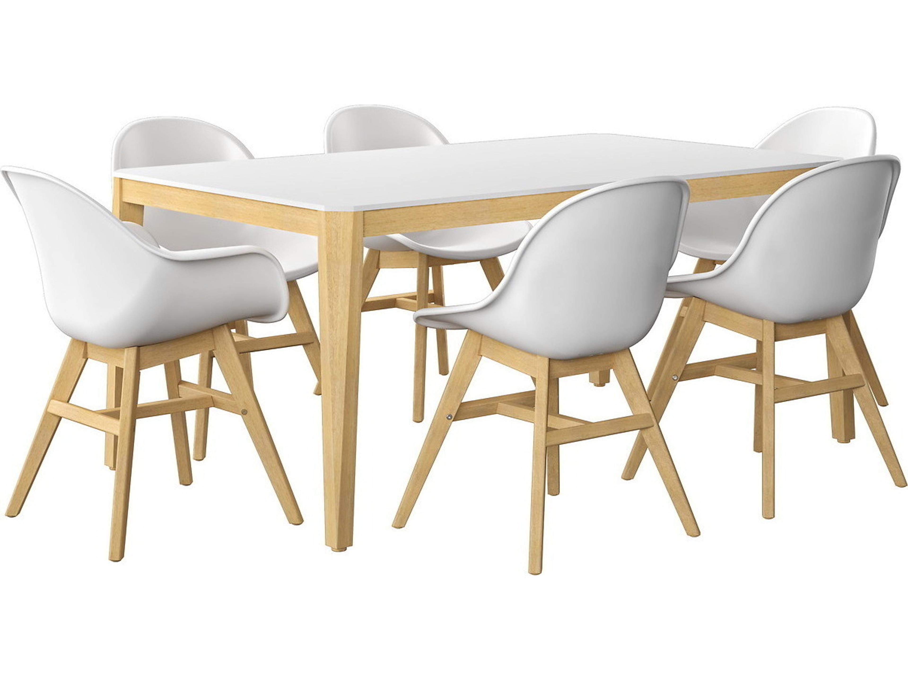 International Home Miami Amazonia Baku 170 inch White 7 Person Outdoor Rectangular dining set