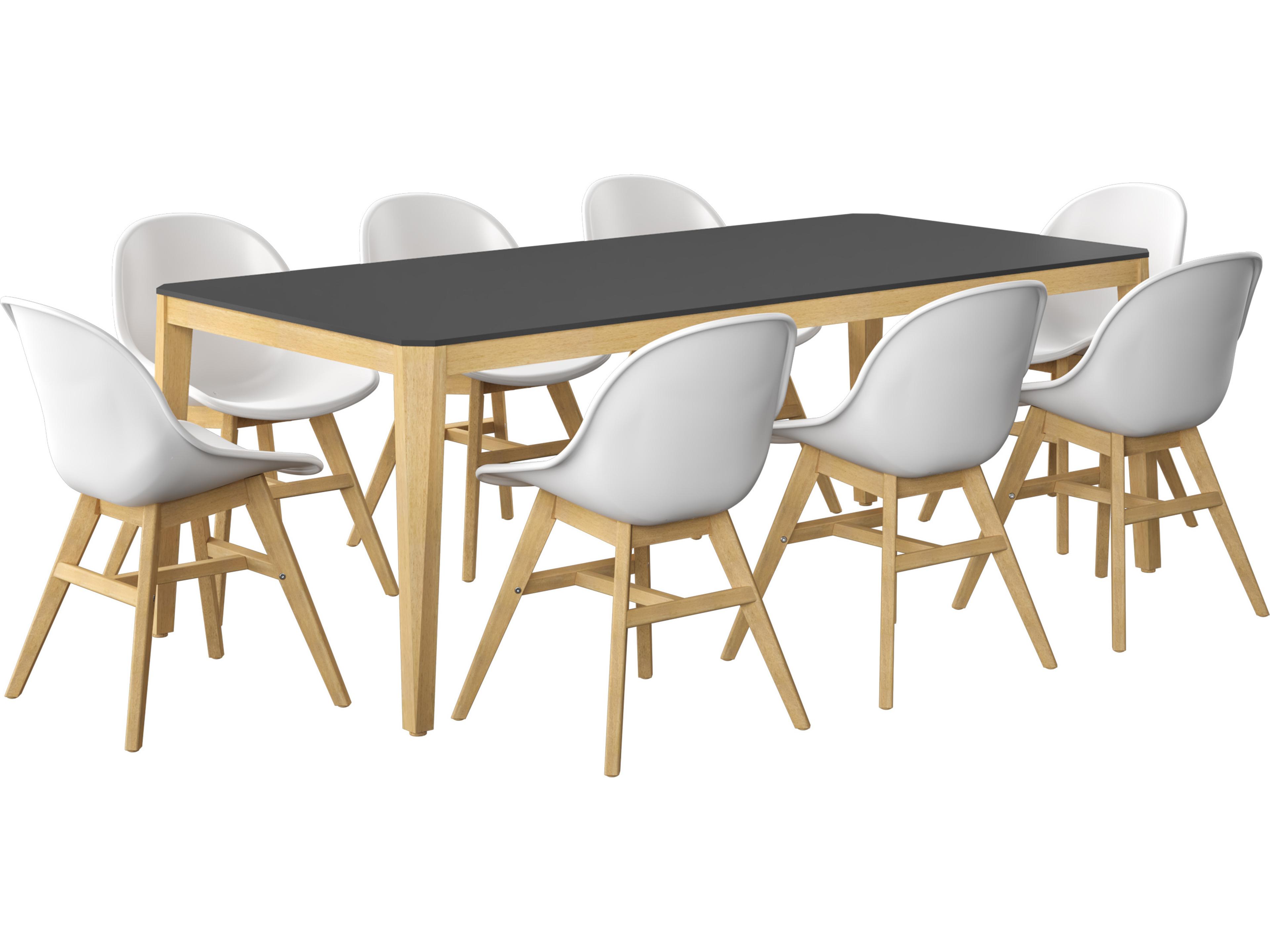 International Home Miami Amazonia Melbourne 215 inch Black 9 Person Outdoor Rectangular dining Set